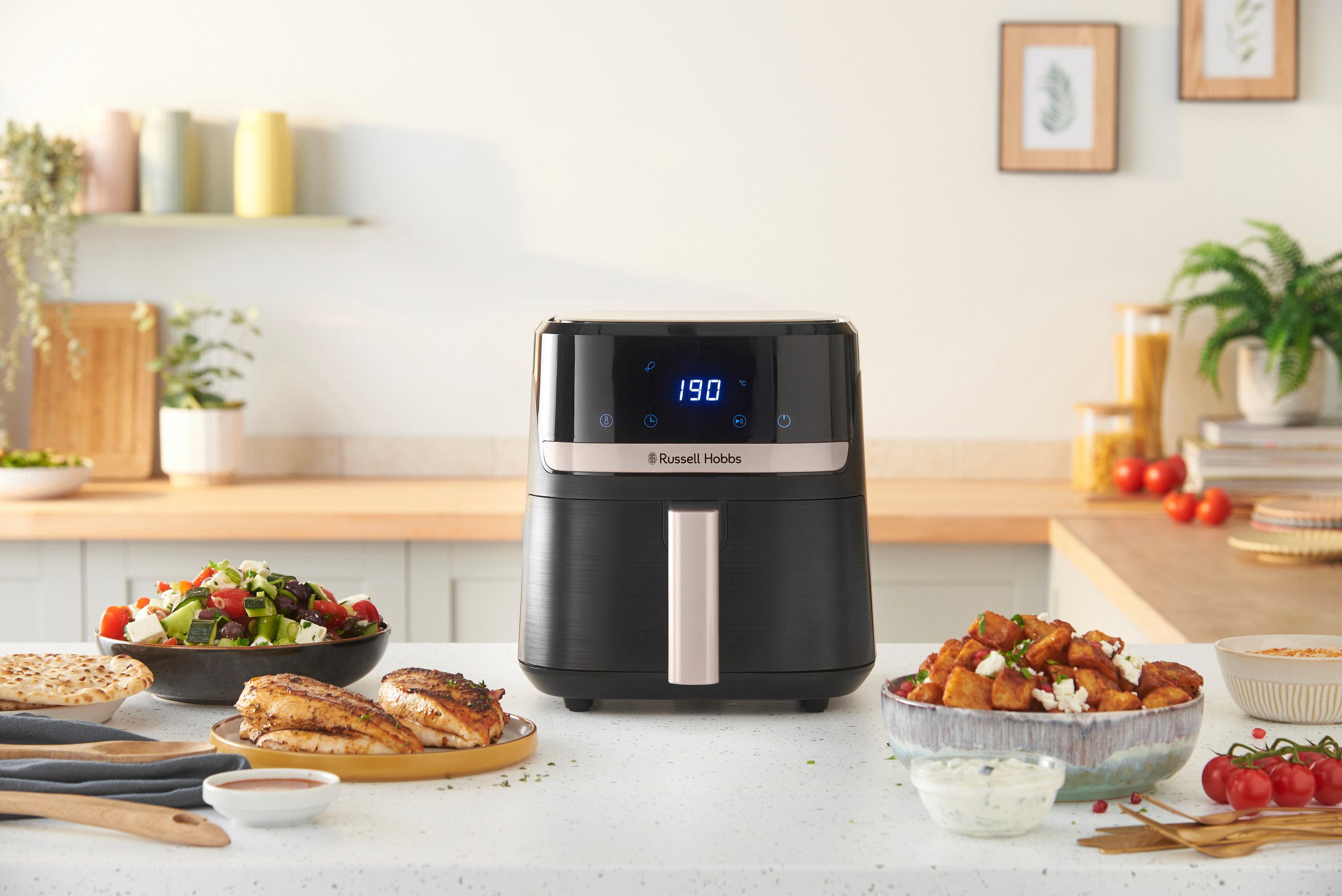 RUSSELL HOBBS Heißluftfritteuse 27610-56 SatisFry, 1300 W, Airfryer–wenig oder kein Öl erforderlich, 9 Programme, 4,3 L