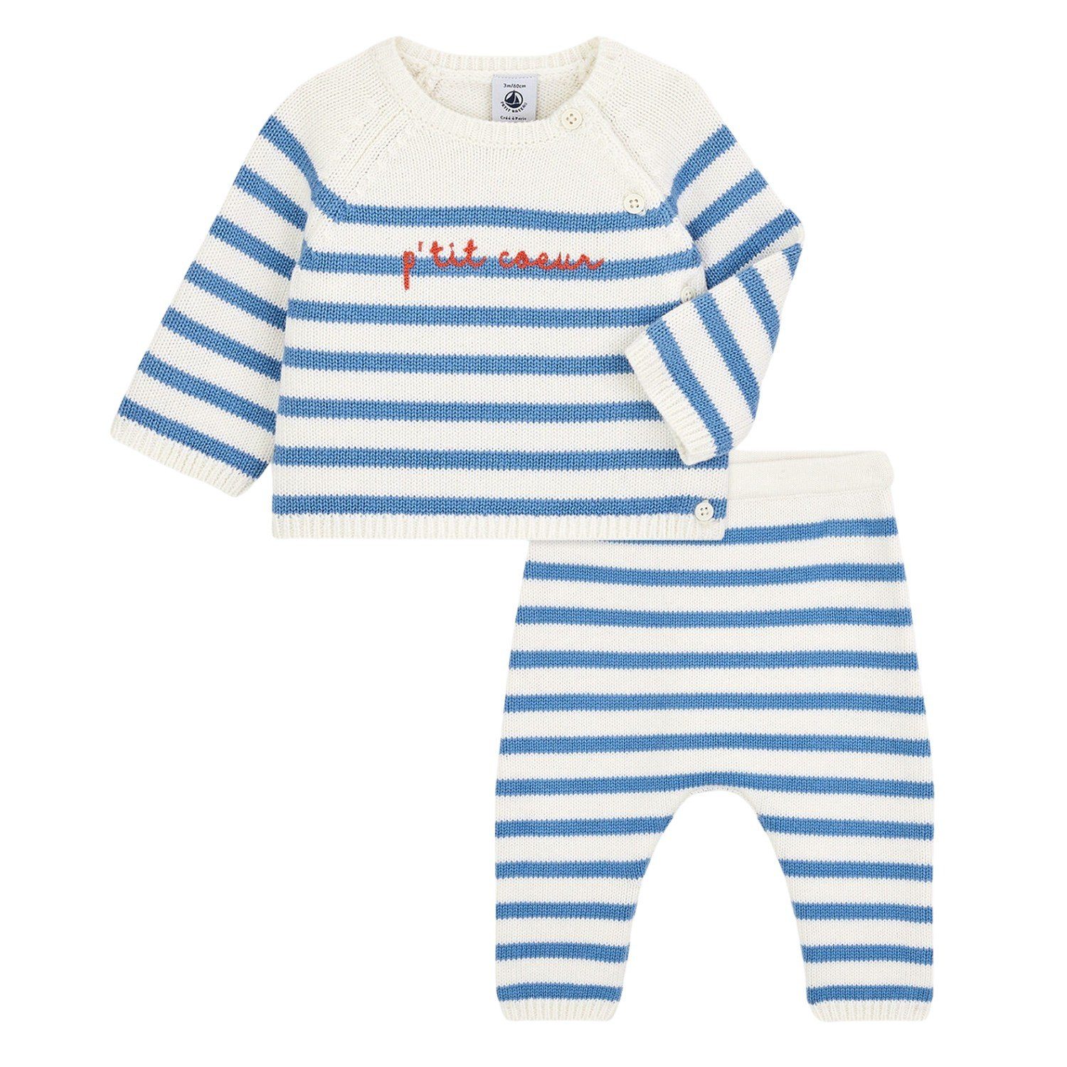 Cardigan Hose Baby-Set aus und Petit Bateau Hose Bateau Petit & 2-teiliges Shirt