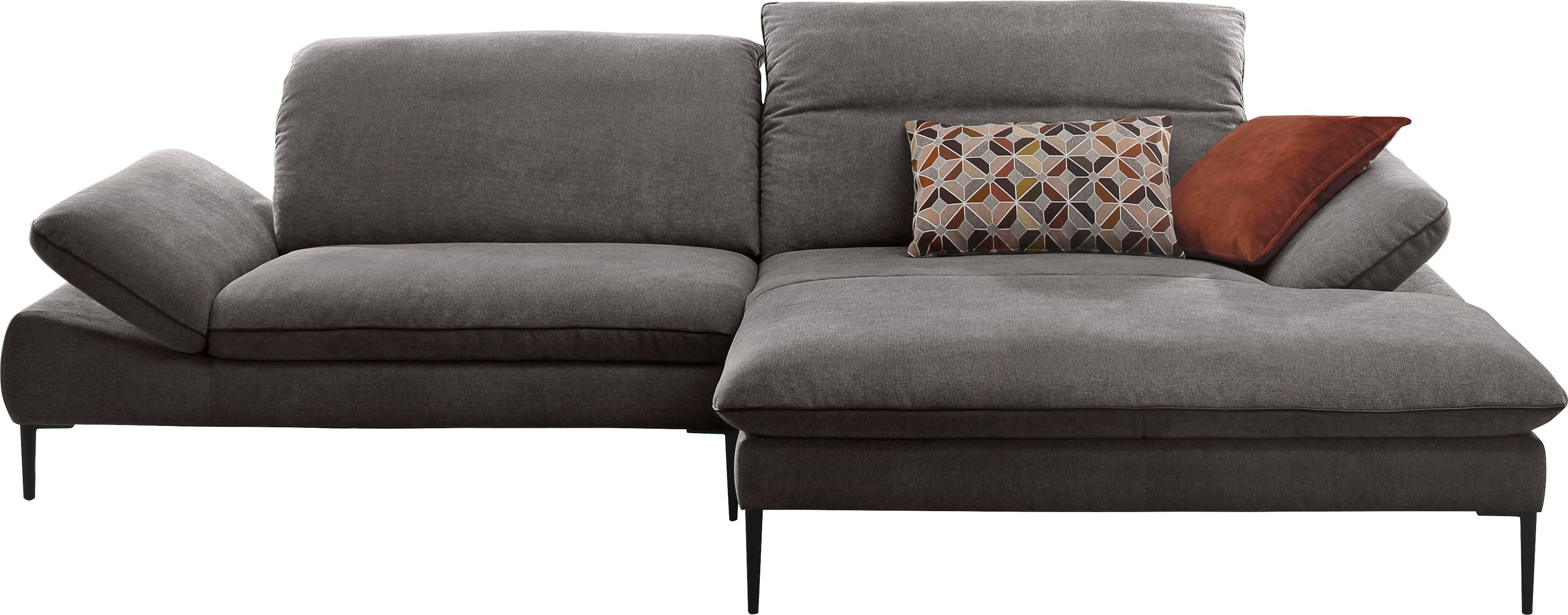 W.SCHILLIG Ecksofa enjoy&MORE, Designsofa, elegant und bequem, L-Form, Sitztiefenverstellung, Füße schwarz pulverbeschichtet, Breite 294 cm