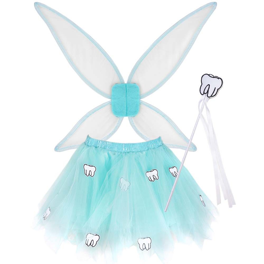 Goldschmidt Kostüme Kostüm Zahnfee Set Tüllrock Flügel & Feenstab günstig online kaufen