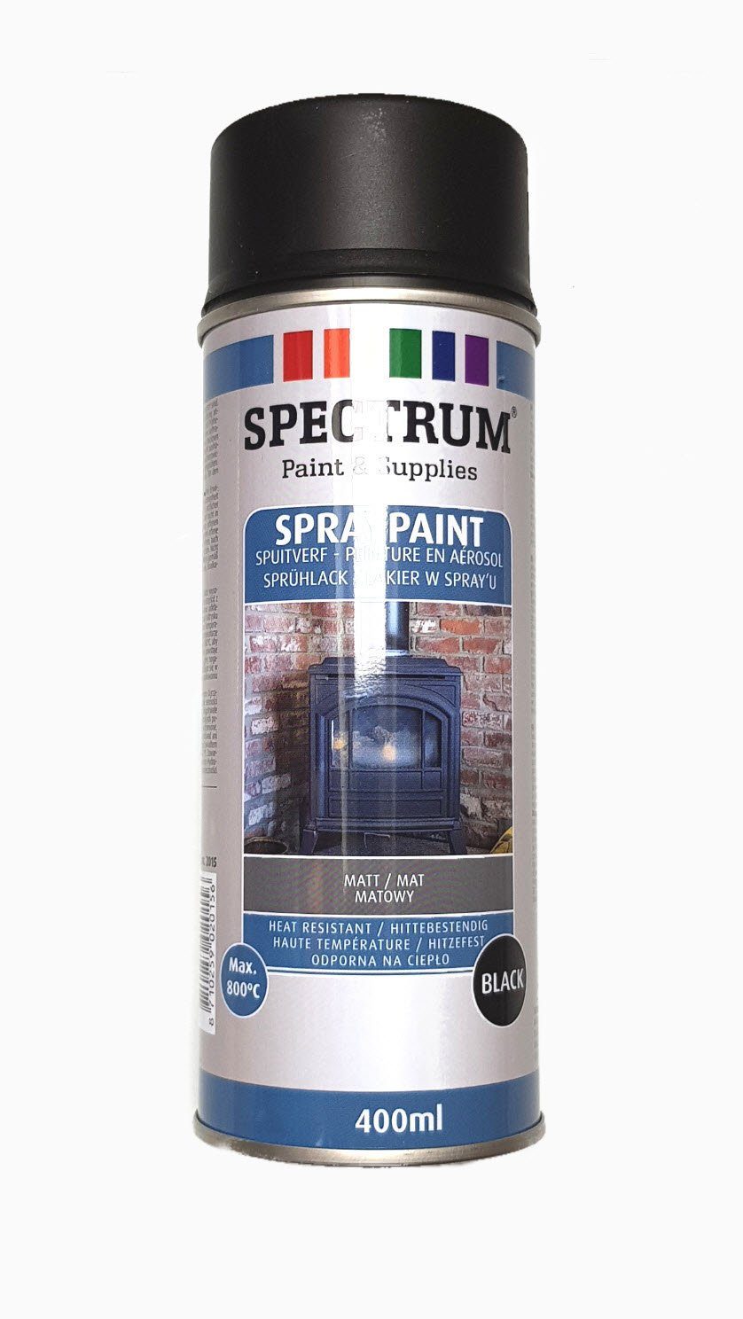 Spectrum Überlack Lack Farbe Spruehlack Acryllack 400 ml schwarz matt 800 C