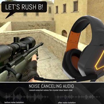 Orzly ‎RXH-20 Gaming-Headset (Eindringliches Gaming-Erlebnis, Mit Kabel, Stadia Stereo-Sound with mit Geräuschunterdrückung Microphone)