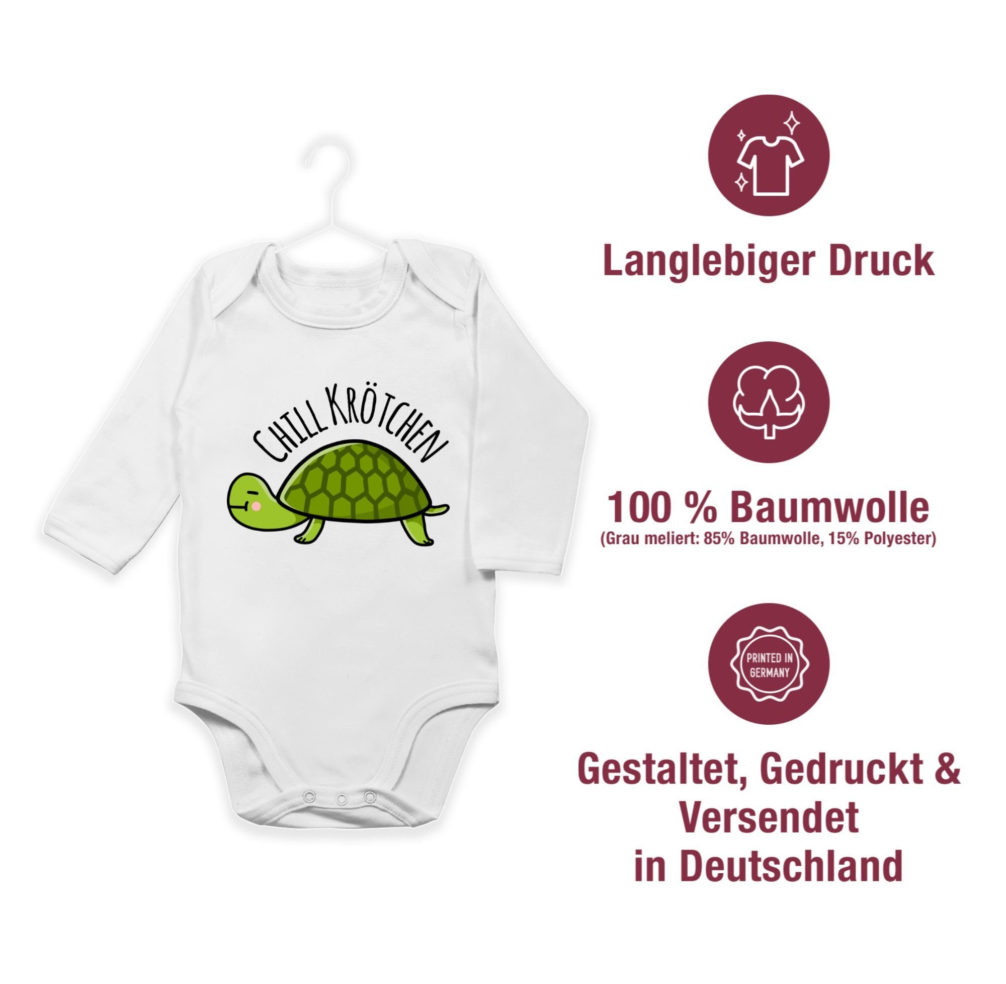 Print Tiermotiv Schildkröte 1 Weiß Chill Baby Animal Shirtbody Krötchen Shirtracer