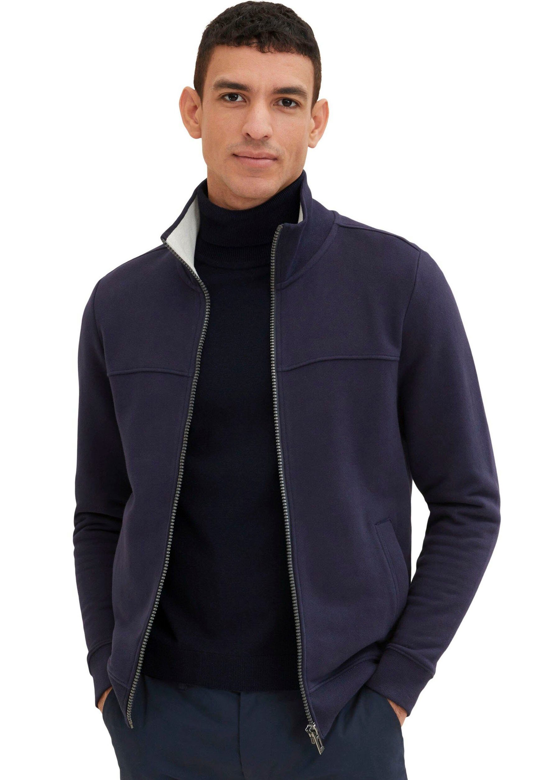 TOM TAILOR Sweatjacke Tom Herren Sweatjacke Navy Knitted Tailor