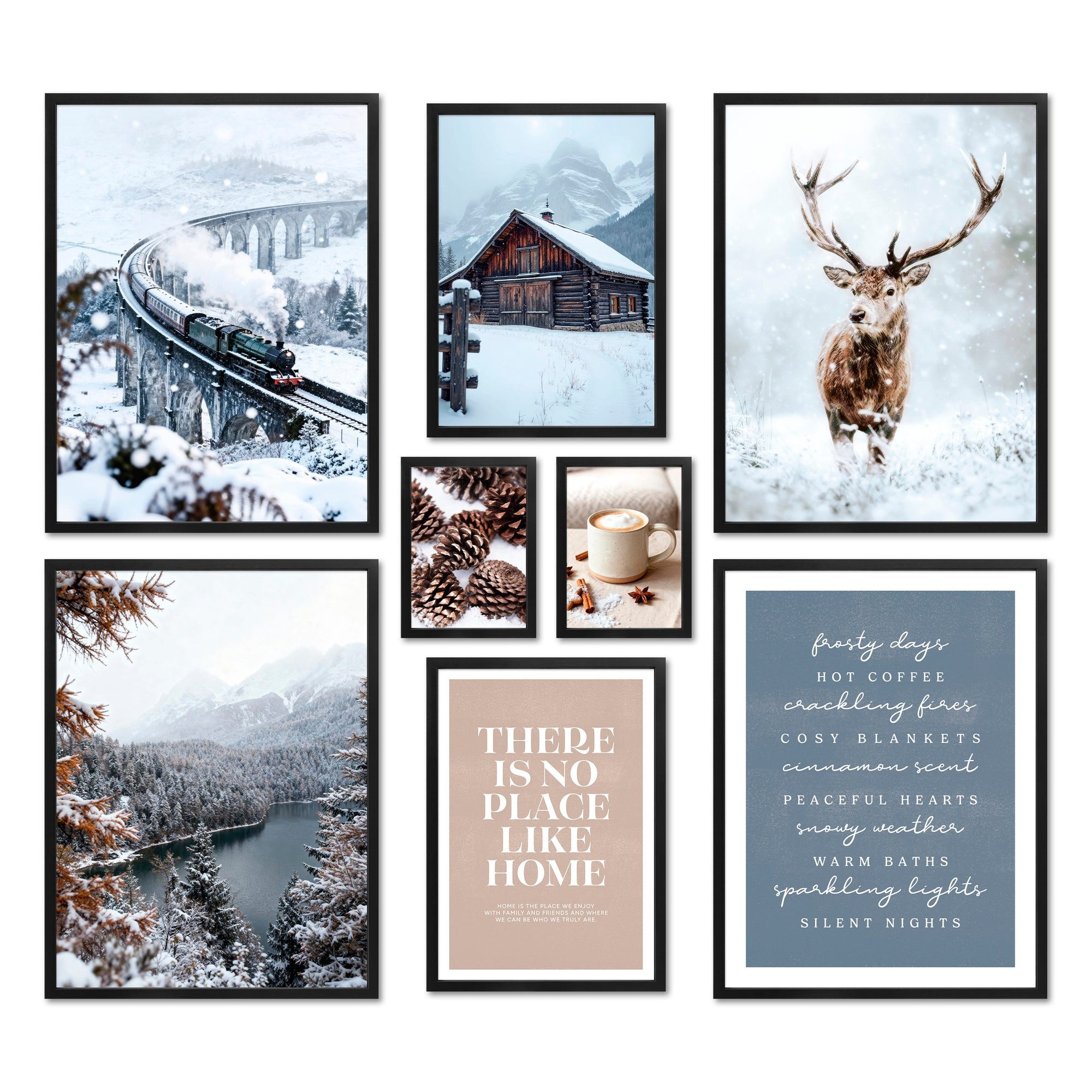 ARTFAVES Bilder-Collage Poster Set - WINTER DREAMS - Deko Wandbilder - Wint günstig online kaufen