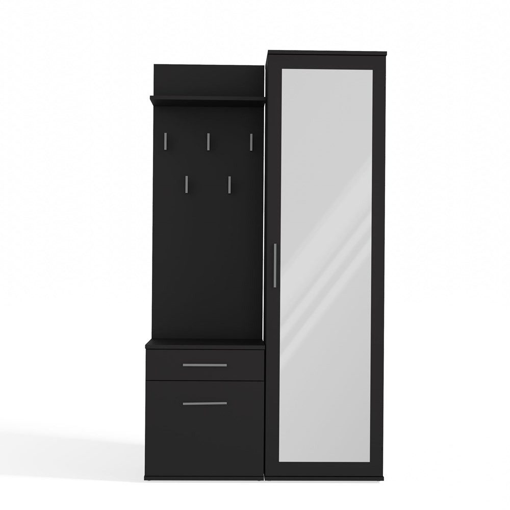 MAGOWA Kompaktgarderobe Moderner Kleiderschrank mit Spiegel & praktischer F günstig online kaufen