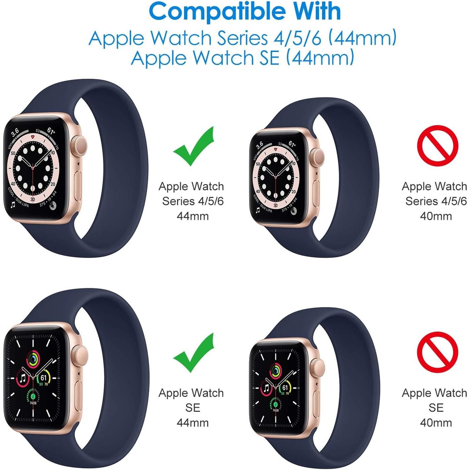 CoolGadget Smartwatch-Hülle Silikon Case Hülle für Apple Watch 4 5 6 SE 44mm 4,4 cm, Schutzhülle 44mm für Apple Watch Series 4 5 6 SE
