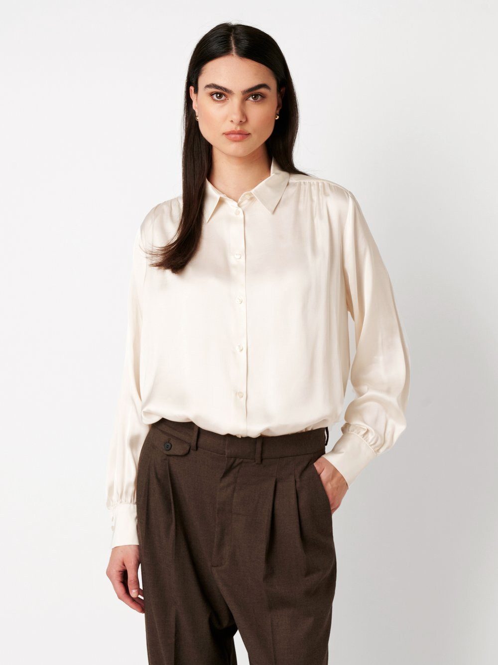 DESOTO Klassische Bluse Lena mit Volumenärmel