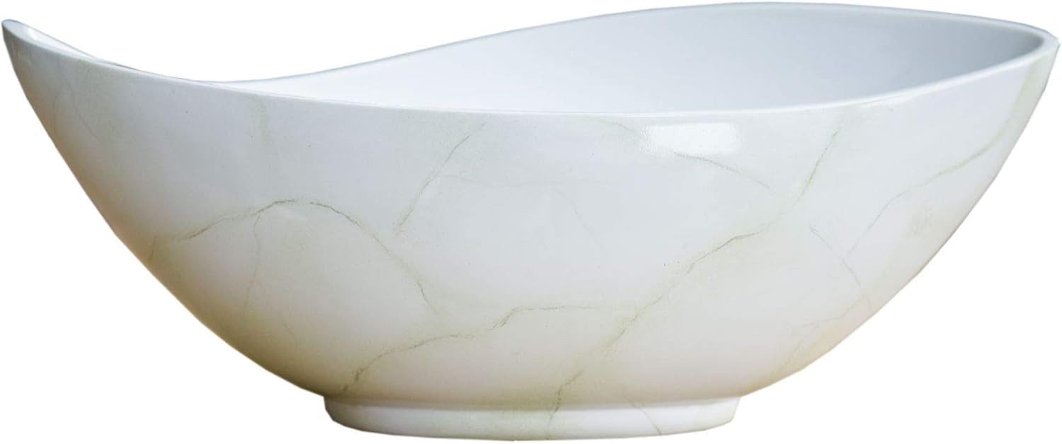 VIVANNO Pflanzschale Fiberglas MONDANA Schale - Weiß Hochglanz (1 St), 39x20x16 cm