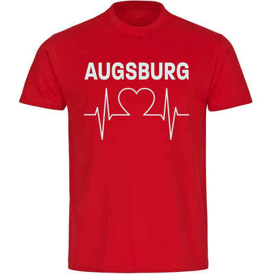 multifanshop T-Shirt Herren Augsburg - Herzschlag - Männer