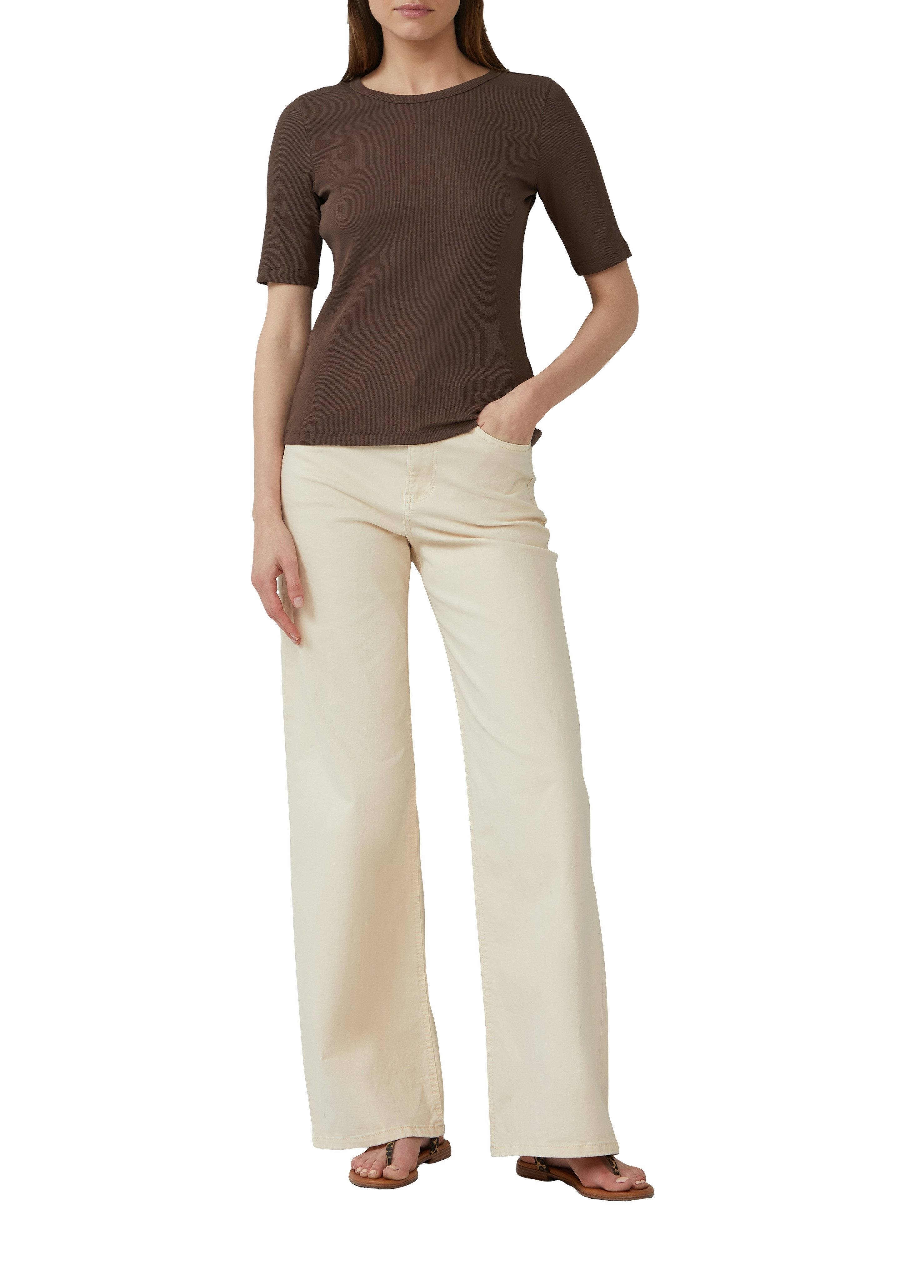 s.Oliver T-Shirt gerippt und mit Stretch günstig online kaufen