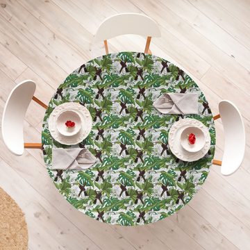 Abakuhaus Tischdecke Rundum-elastische Stofftischdecke, Botanische Toucan Vögel im Dschungel