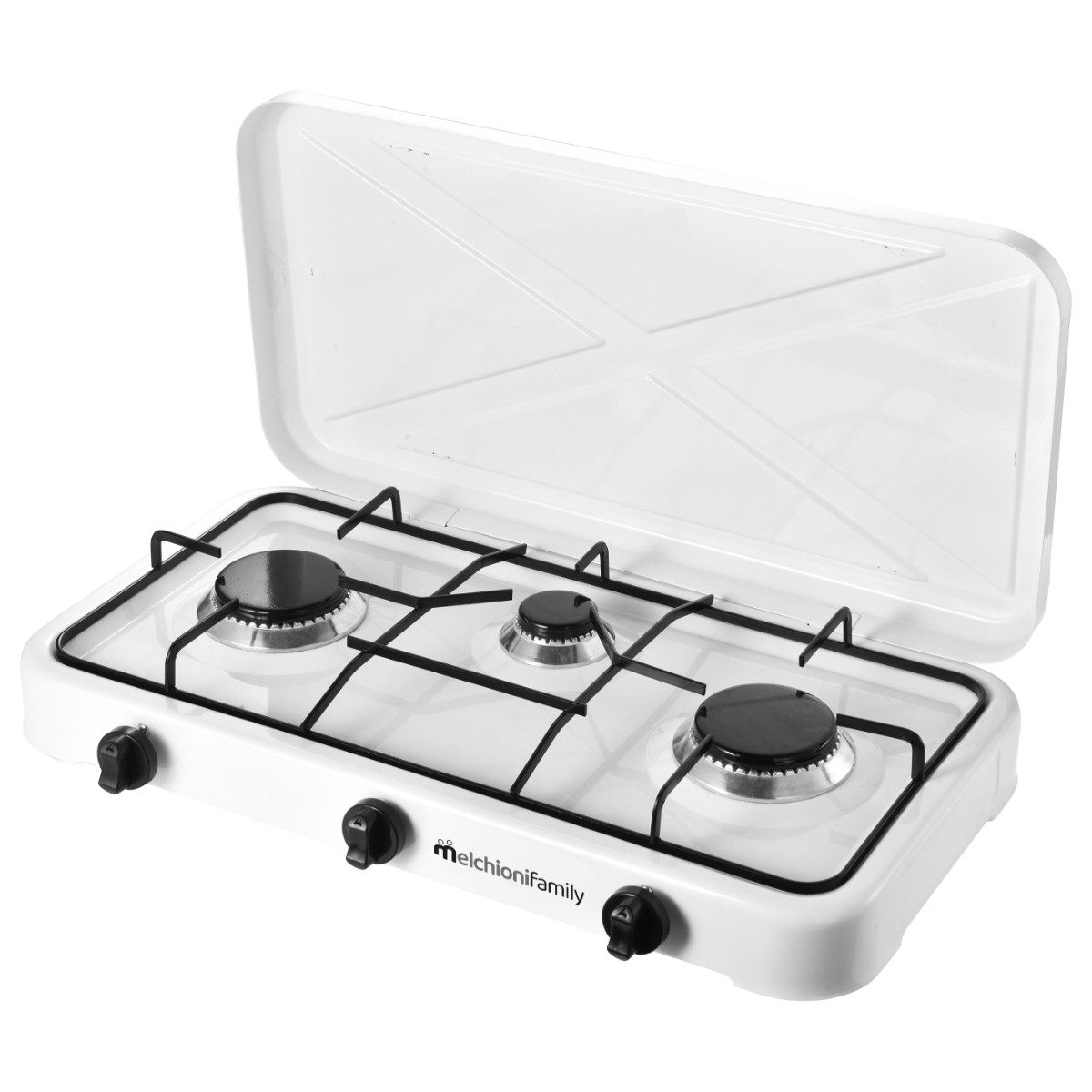 Melchioni Gaskocher MINERVA3 NEW, Drei regelbare Brenner für flexibles Outdoor Kochen