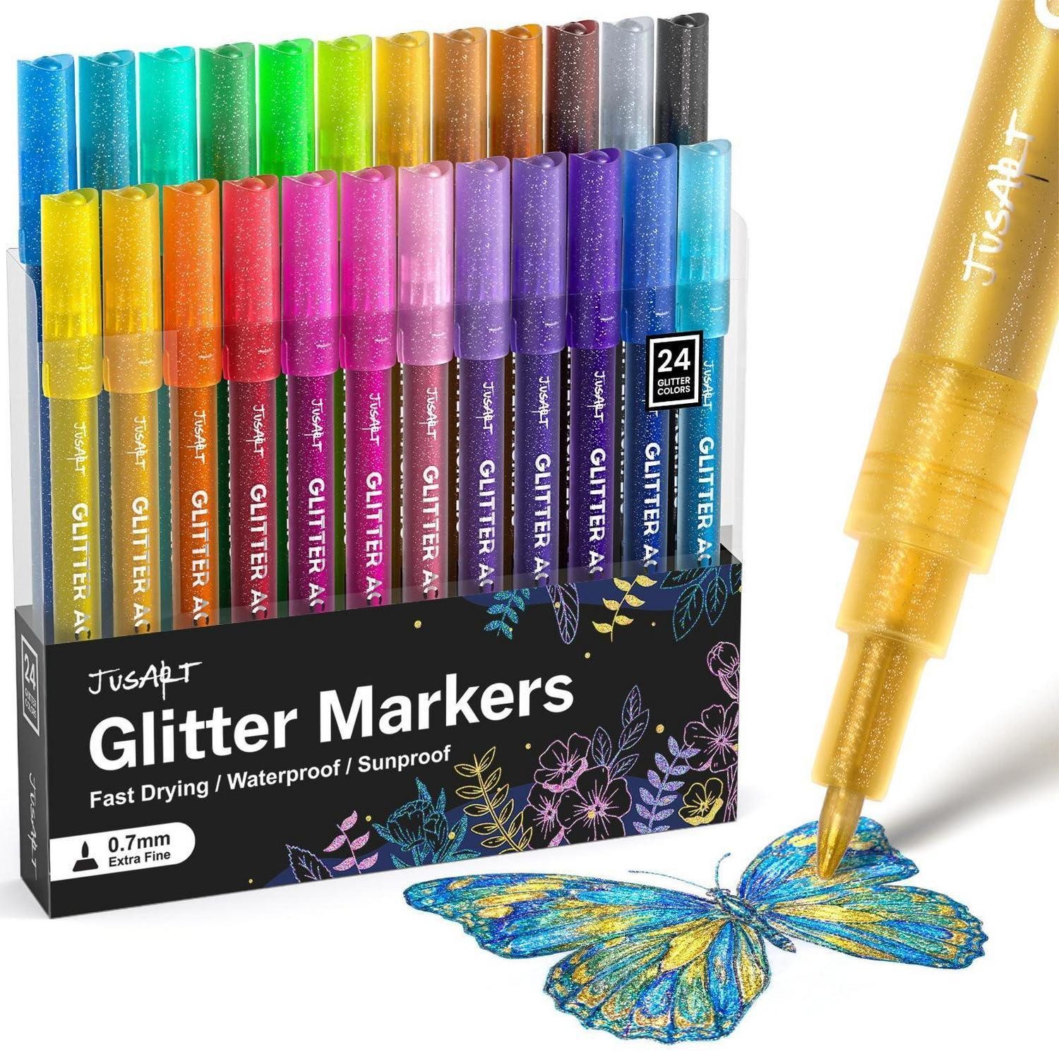 LuxusKollektion Marker Glitzerstifte Metallic 24 Farben 0,7mm Wasserfest