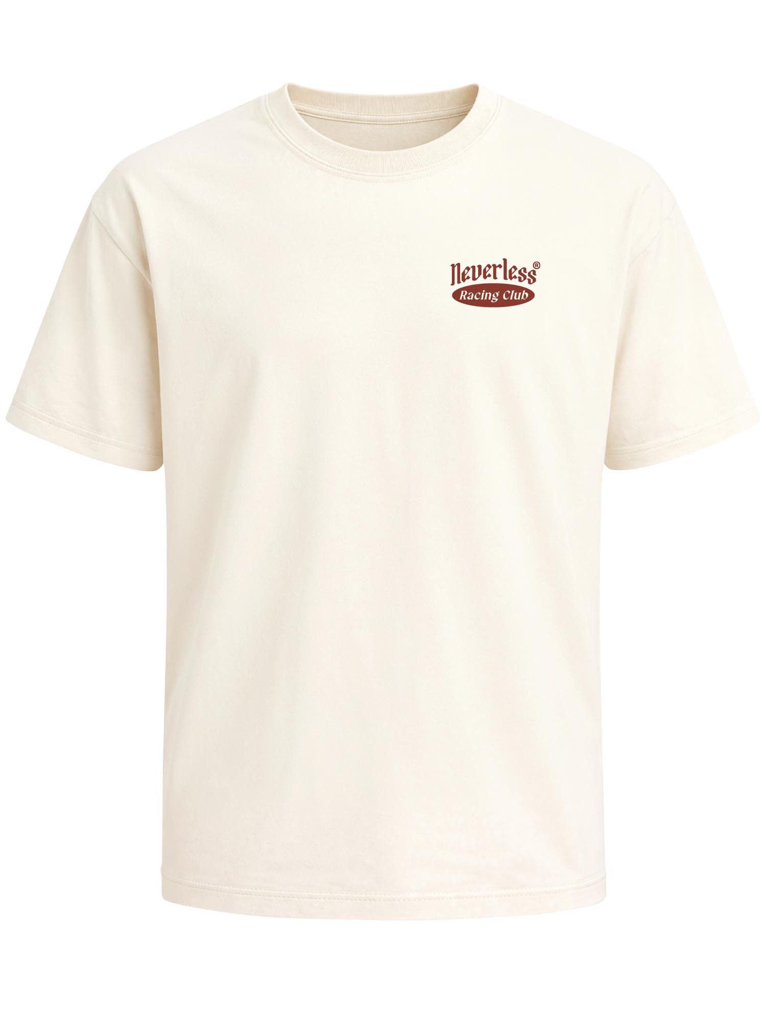 Neverless Oversize-Shirt Herren T-Shirt - Racing Club - Oversized Relaxed Fit Sommer Fashion mit Print