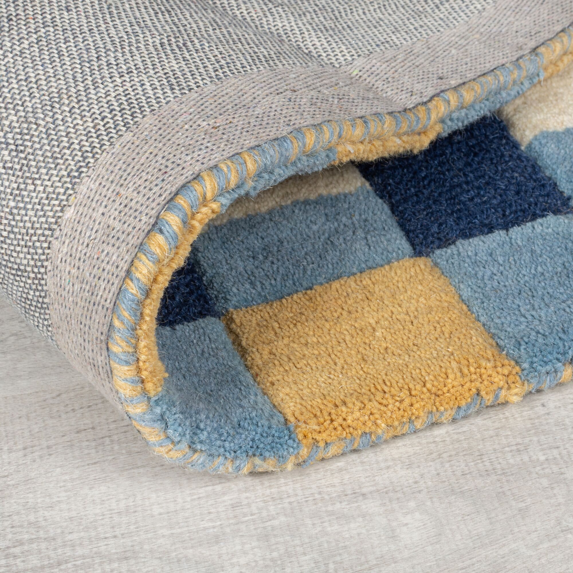 FLAIR RUGS Wollteppich Kai Wool Border, rechteckig, Höhe: 10 mm, Kai Wool Border Läufer Teppich