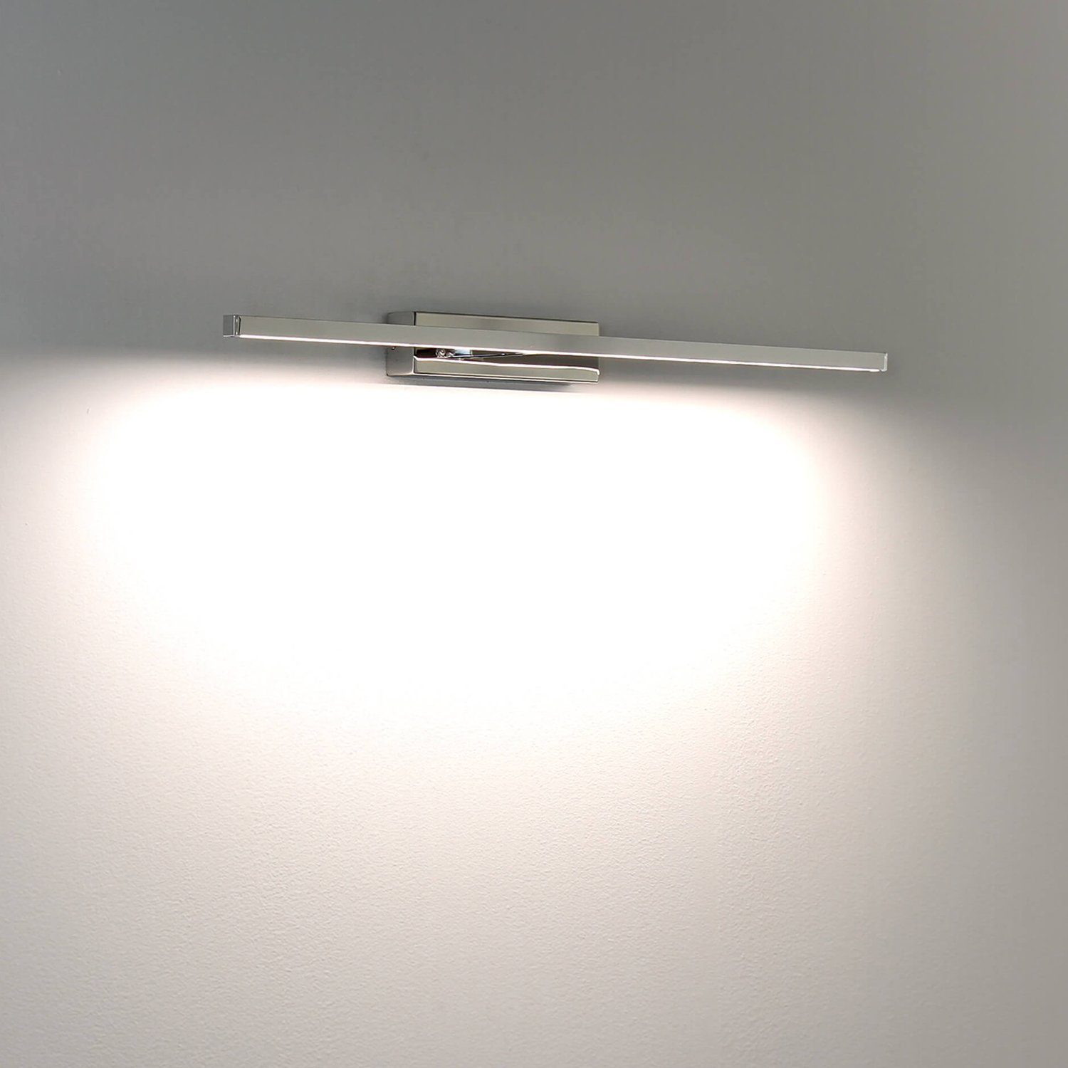 Wandlampe Bilderleuchte LED neutralweiß integriert, PICTURE SLIM, Bilderleuchte Licht-Erlebnisse 4000 Chrom Neutralweiß, fest K Badezimmerleuchte LED