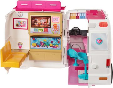 Barbie Puppen Fahrzeug Krankenwagen 2-in-1 Spielset, mit Licht & Geräuschen