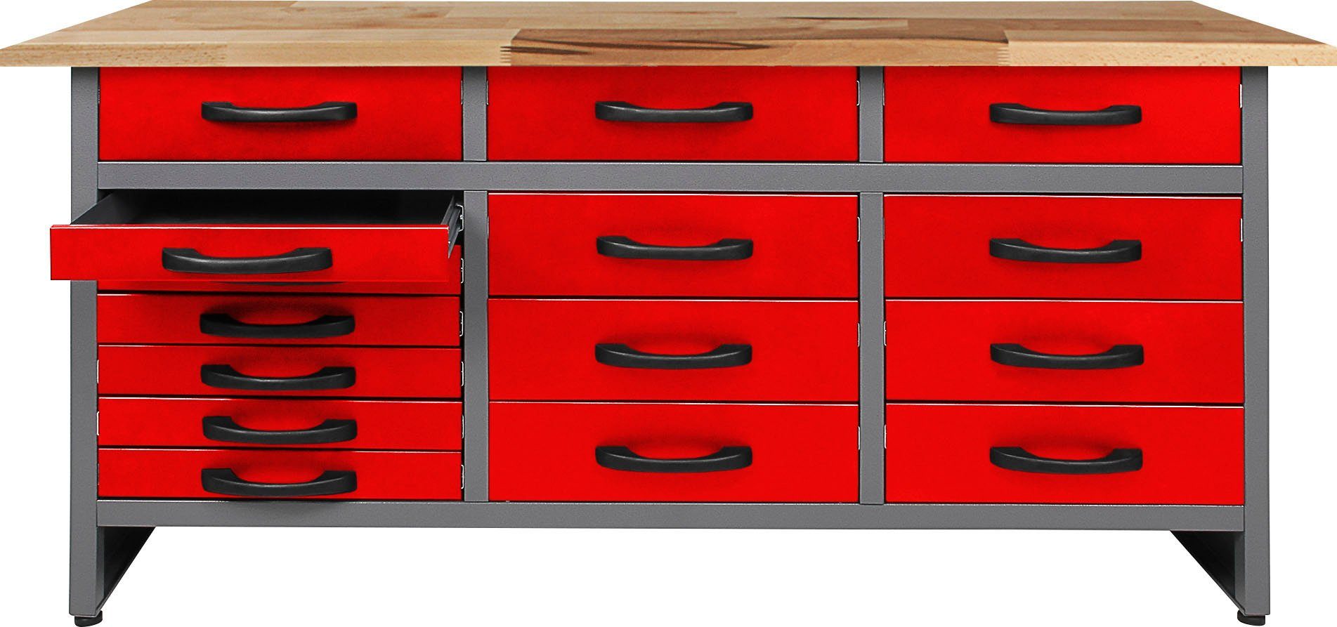 ONDIS24 Werkstatt-Set Konny, cm, inkl. 160 Hakenset rot/grau