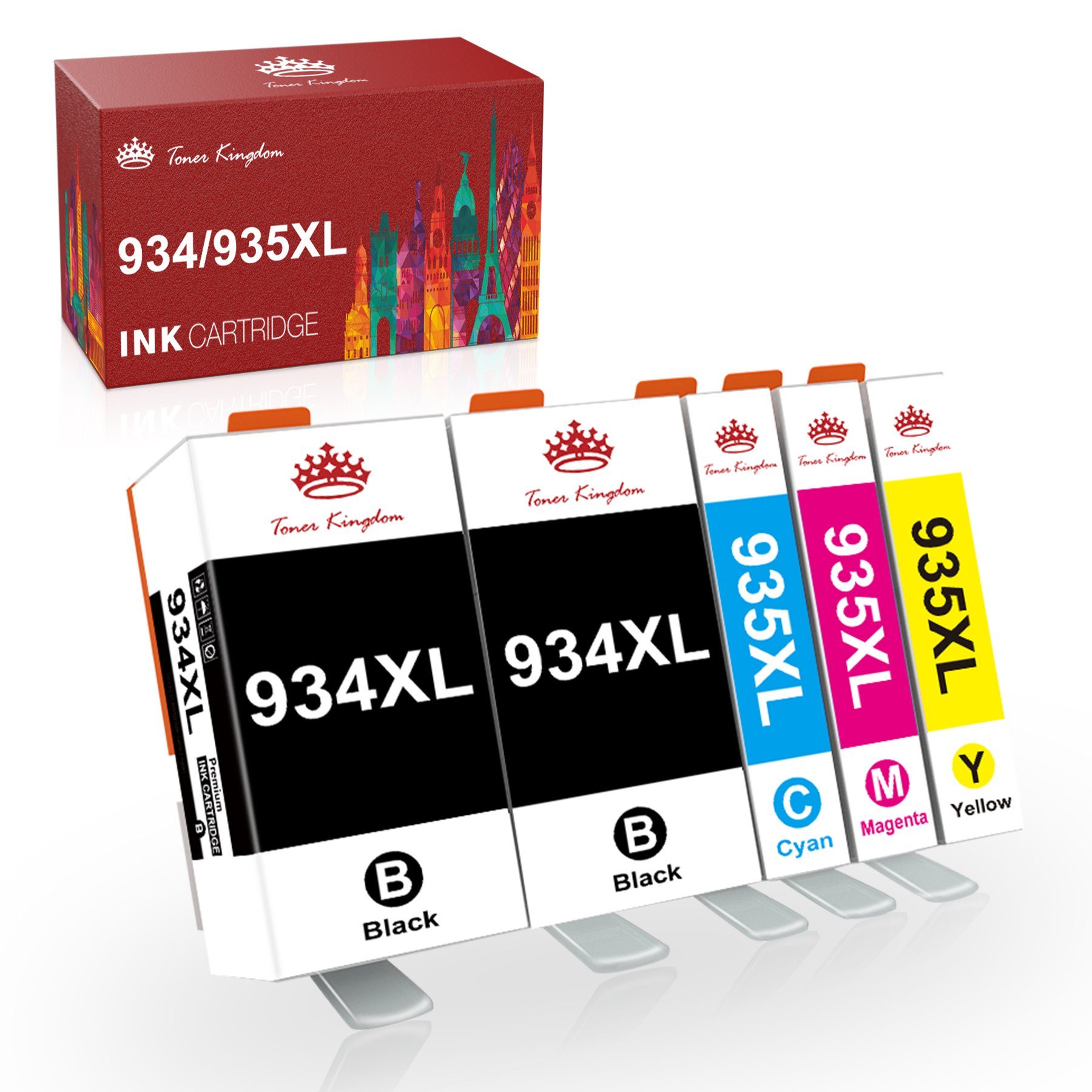 Toner Kingdom Multipack für HP 934 XL 935 XL Officejet Pro 6230 6830 6200 Tintenpatrone (0, 0-tlg) 1x Schwarz, 1x Cyan, 1x Magenta, 1x Gelb-2x Schwarz, 1x Cyan, 1x Magenta, 1x Gelb