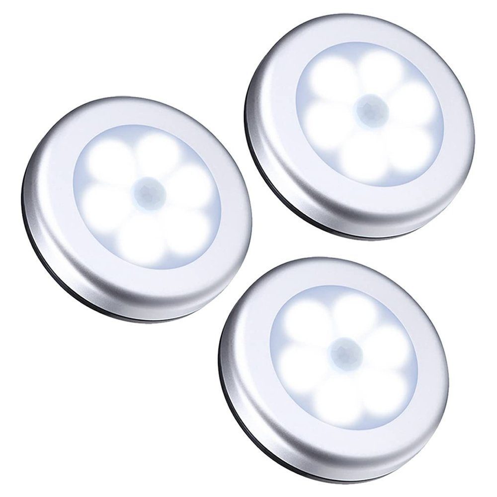 POPOLIC Unterschrankleuchte 3 X Runde smarte 6-LED-Sensorleuchte, batterieb günstig online kaufen