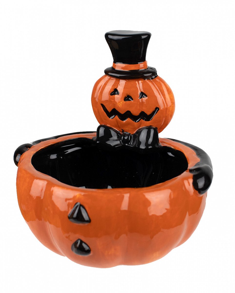 Dekoobjekt Vintage Halloween Kürbis Süßigkeiten Schale aus Ke
