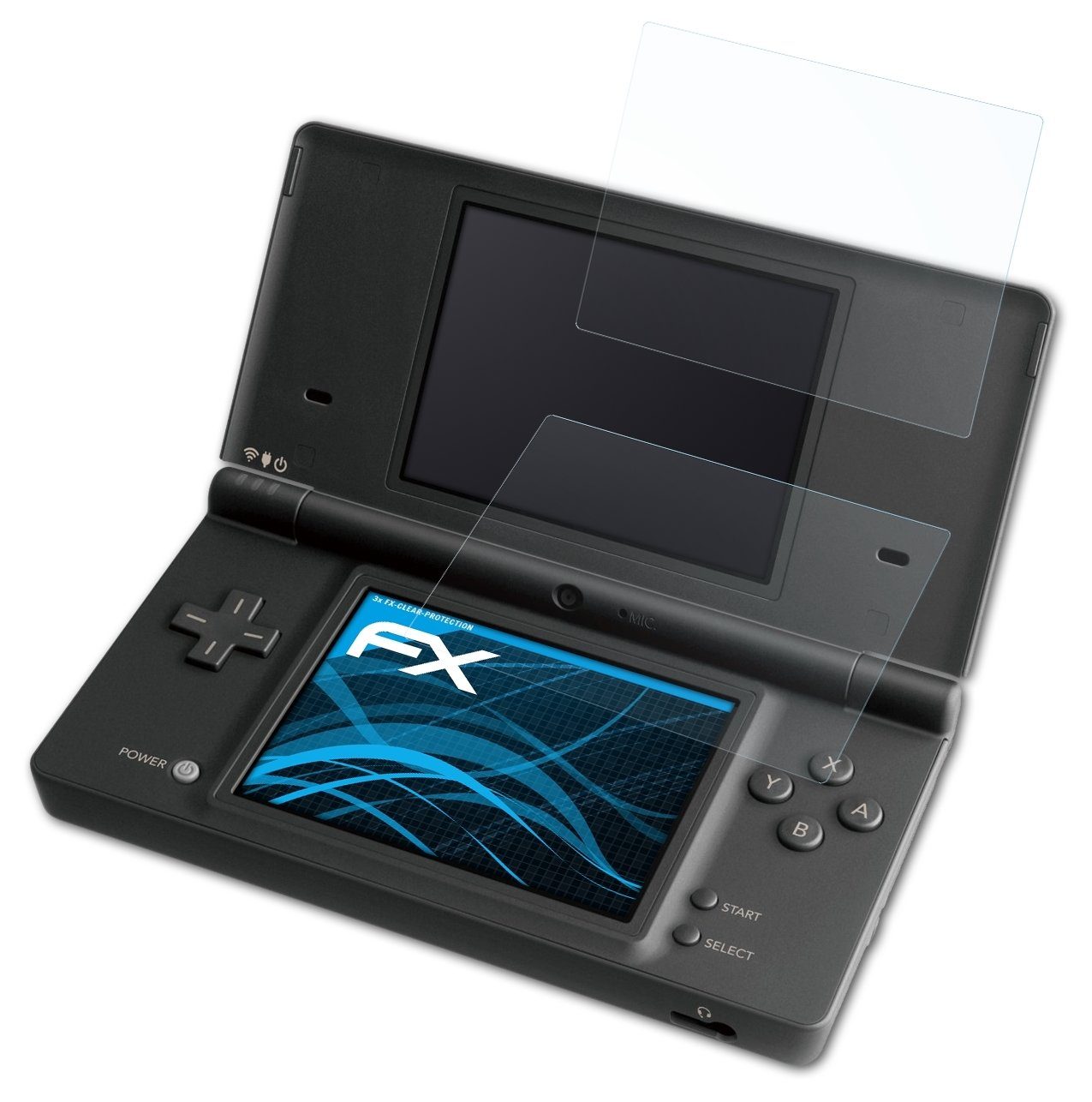 atFoliX Schutzfolie Displayschutz für Nintendo DSi, (3er Set), Ultraklar und hartbeschichtet