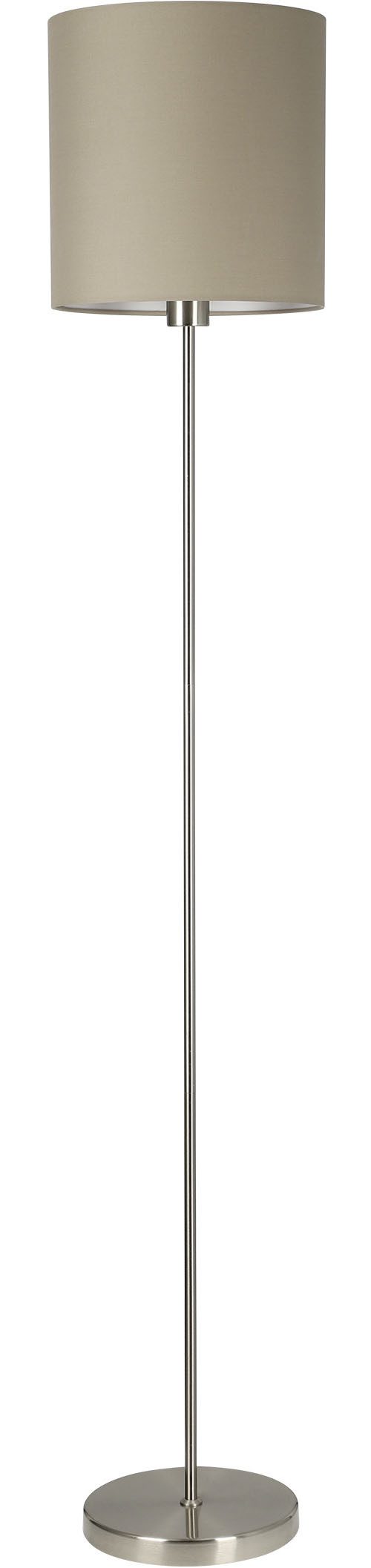 EGLO Stehlampe PASTERI Stehlampe - Stoff - Stahl - E27 - 1X60W - IP20, Ein-/Ausschalter, ohne Leuchtmittel, Standleuchte, Wohnzimmer, Esszimmer, Schalfzimmer, H157,5 x Ø28 cm