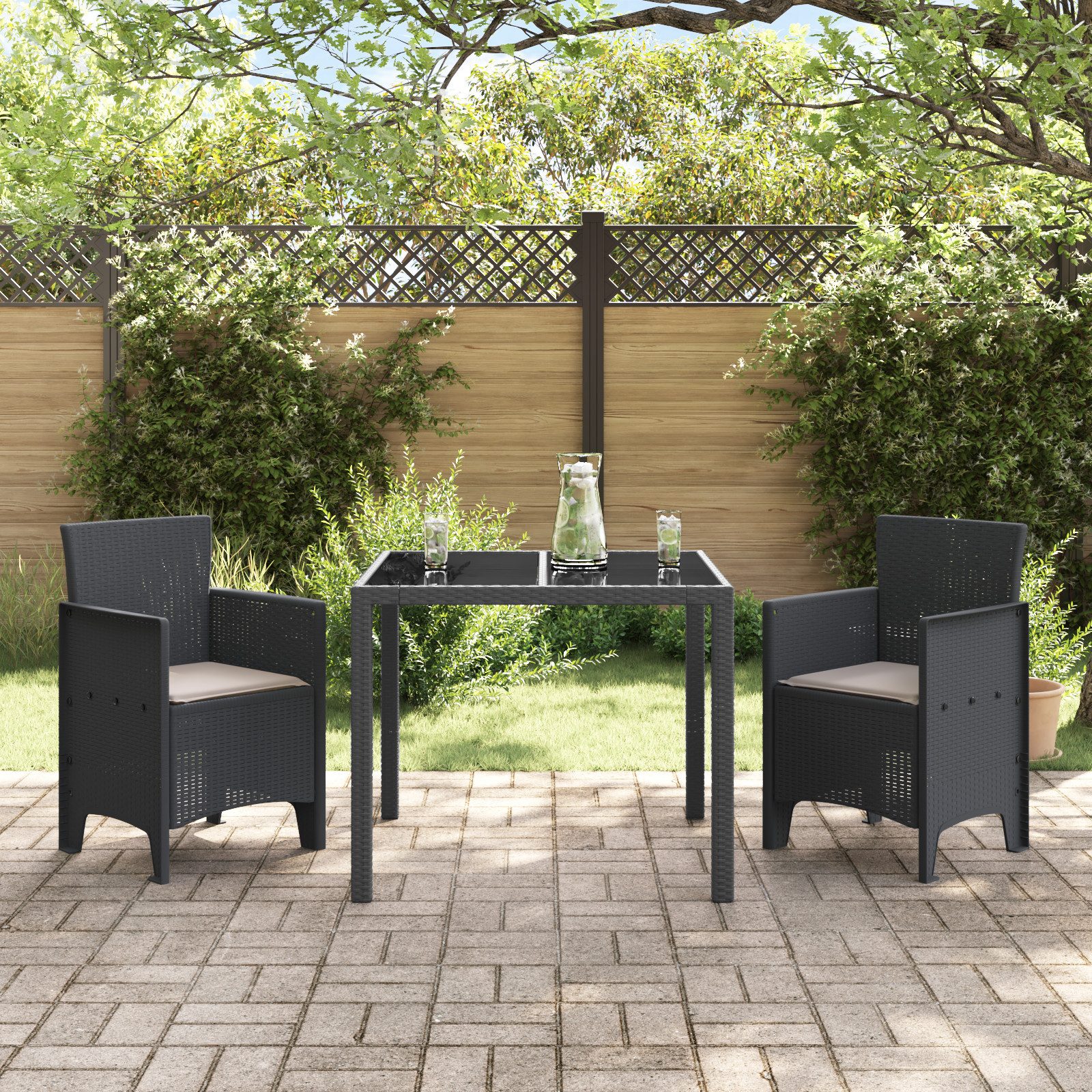 vidaXL Gartenstuhl Gartenstühle mit Kissen 2 günstig online kaufen