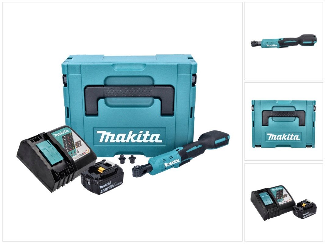 Makita Umschaltknarre DWR 180 RM1J Akku Ratschenschrauber 18 V 47,5 Nm 1/4" 3/8" + 1x Akku