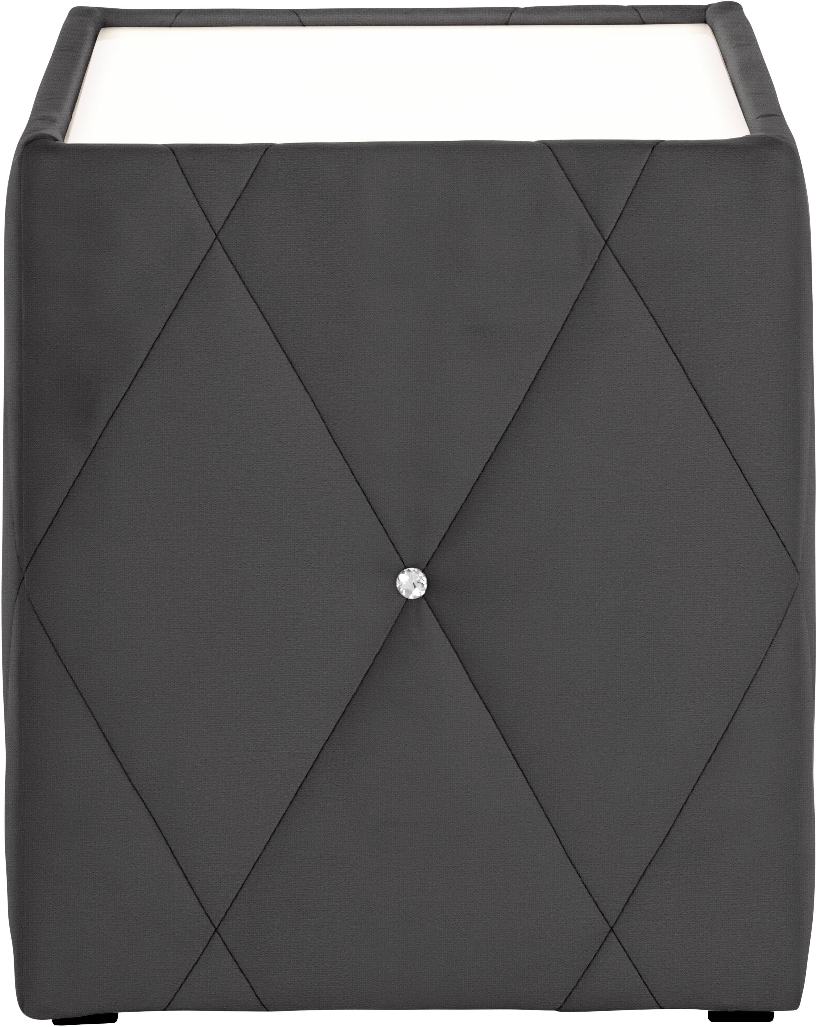 Leonique Nachttisch Alfie, mit Beleuchtung und Bezug aus Samtverlours günstig online kaufen