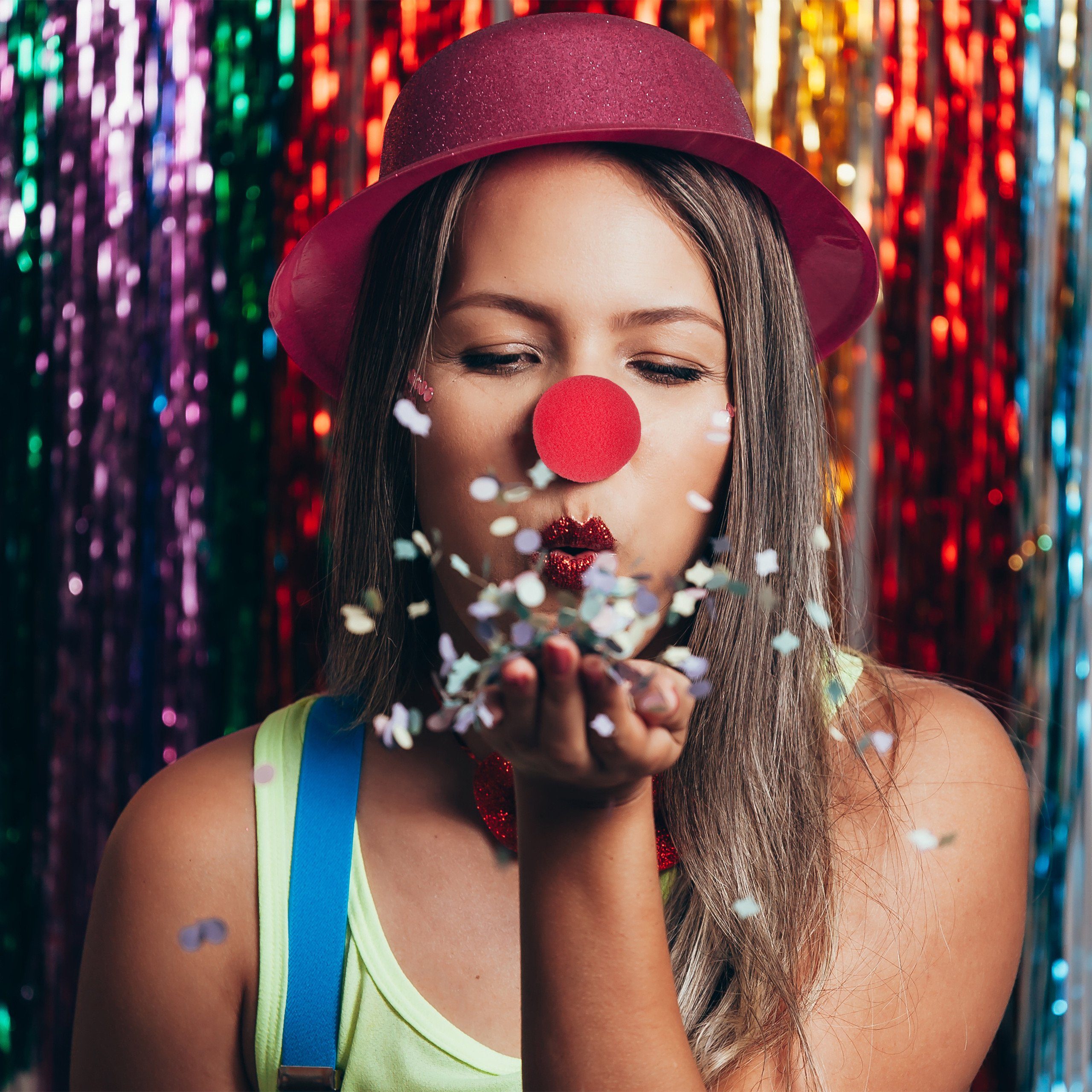 relaxdays Clown-Kostüm 50 x Clownsnase rot