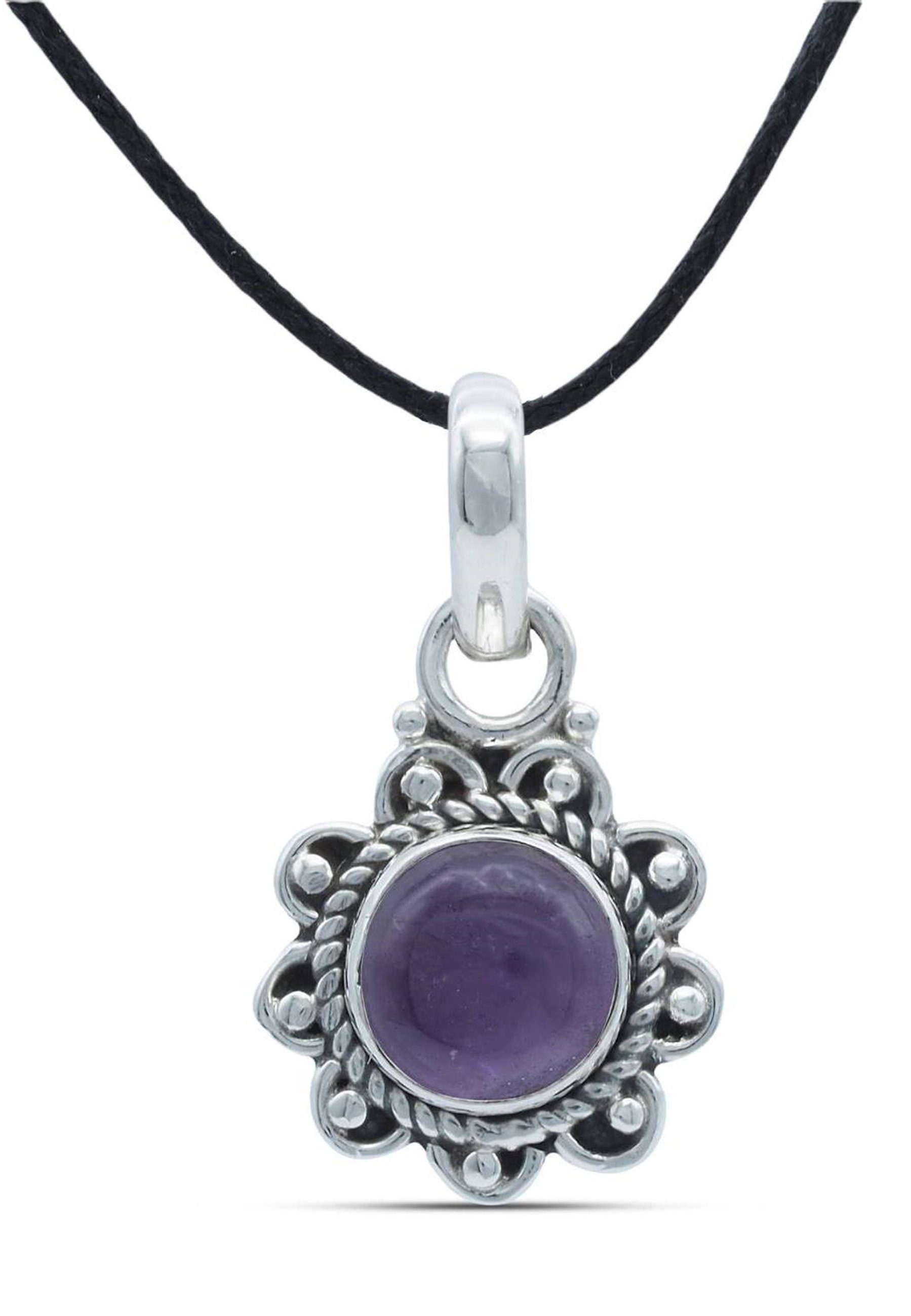 925er mantraroma Silber Kettenanhänger mit Amethyst