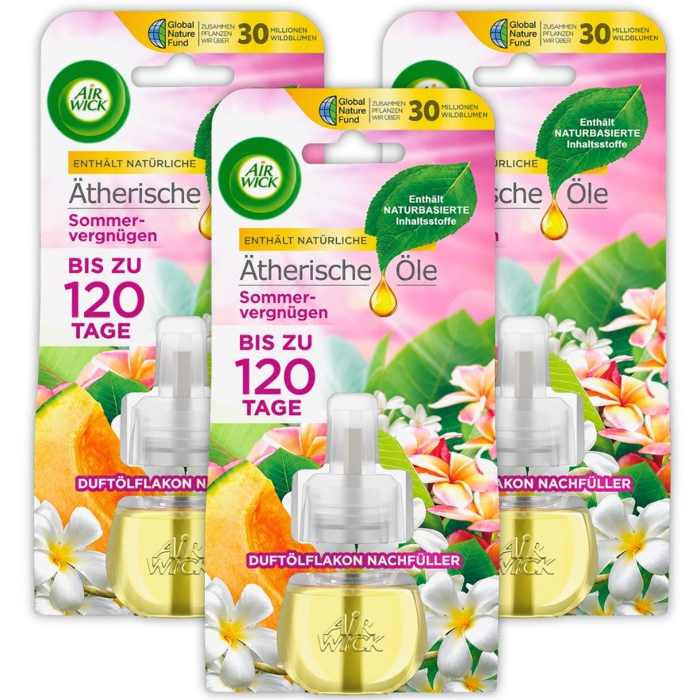 Air Wick Raumduft-Nachfüllflasche Duftstecker Nachfüller Sommervergnügen 3 x 19 ml Raumduftöl-Set (3-St)