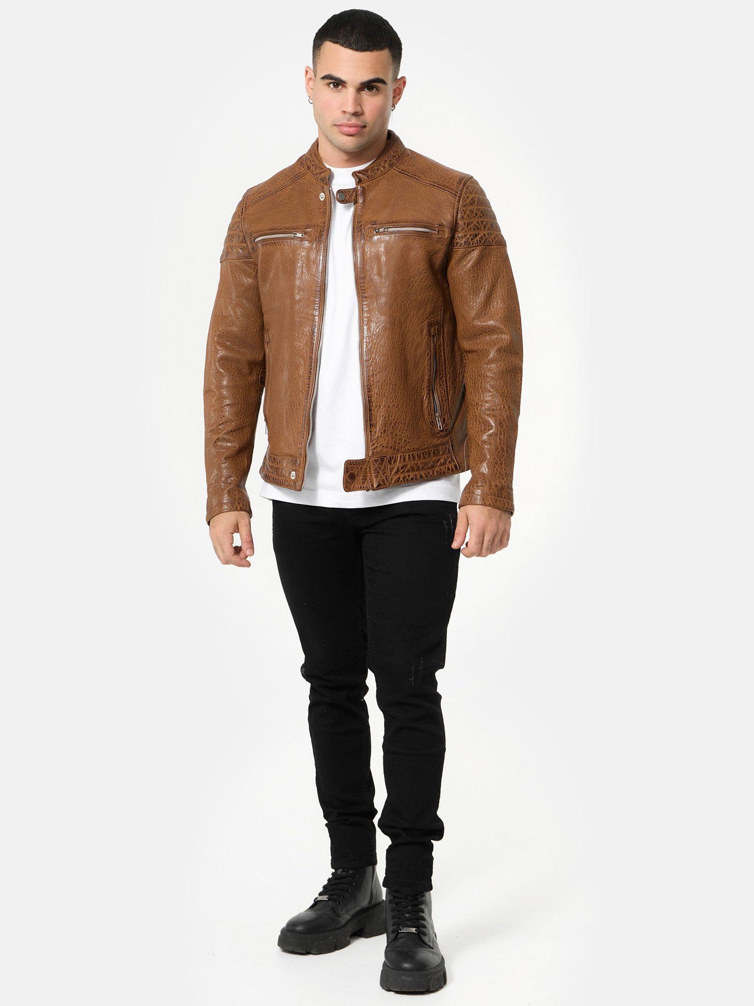 Tazzio Lederjacke A803 Herren Echtleder Leder Jacke