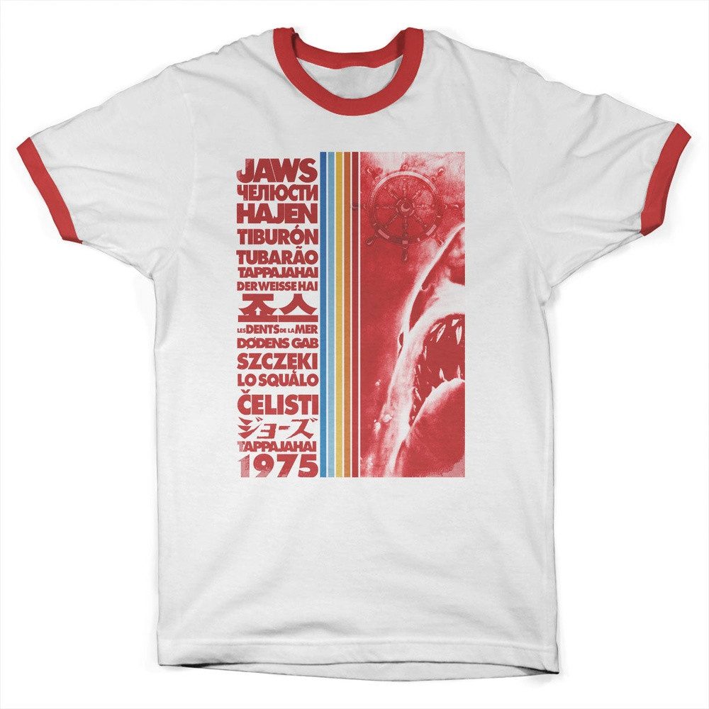 Jaws T-Shirt Jaws Movie Titles Ringer Tee