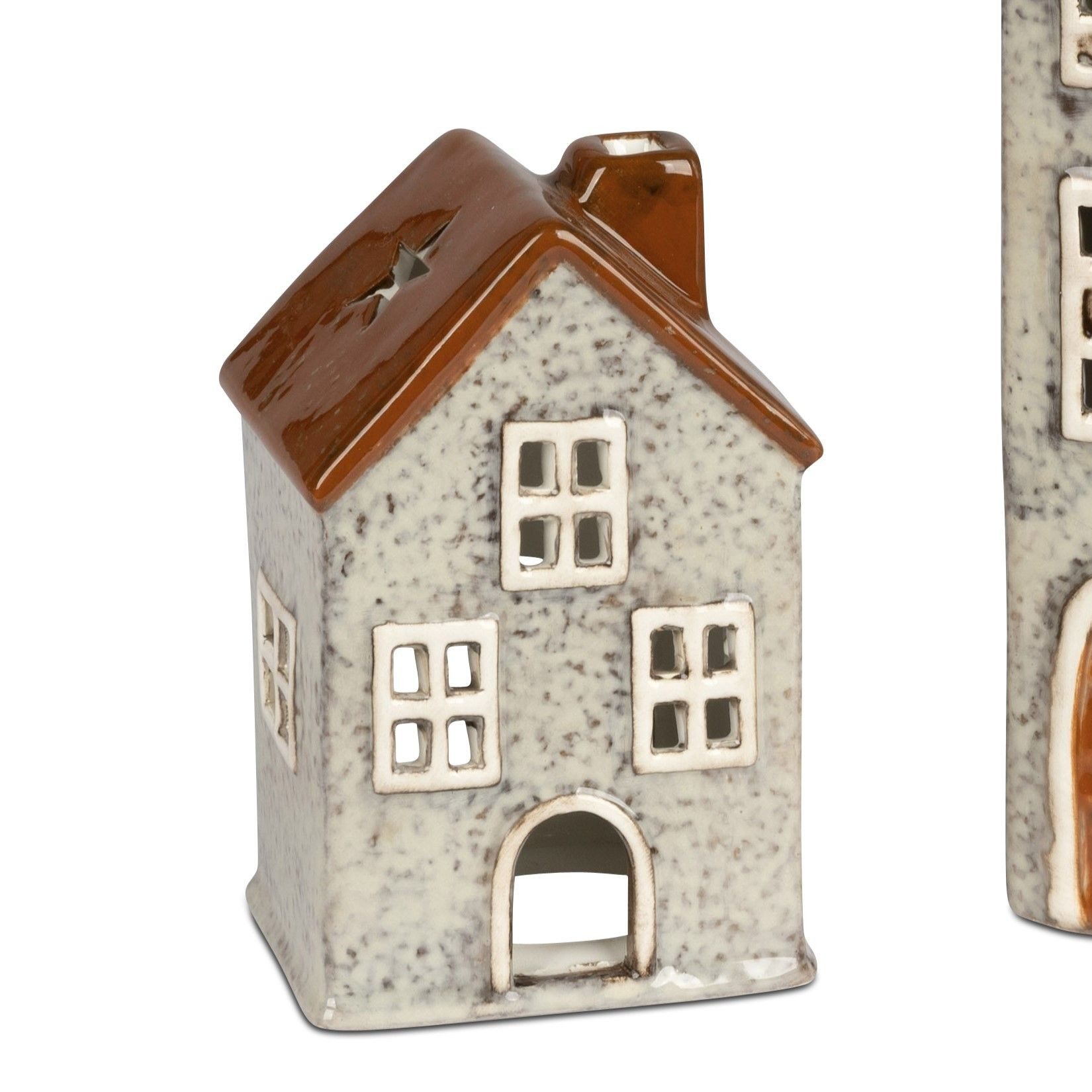 formano Teelichthalter, Farbe: Grau, Motiv: Haus günstig online kaufen