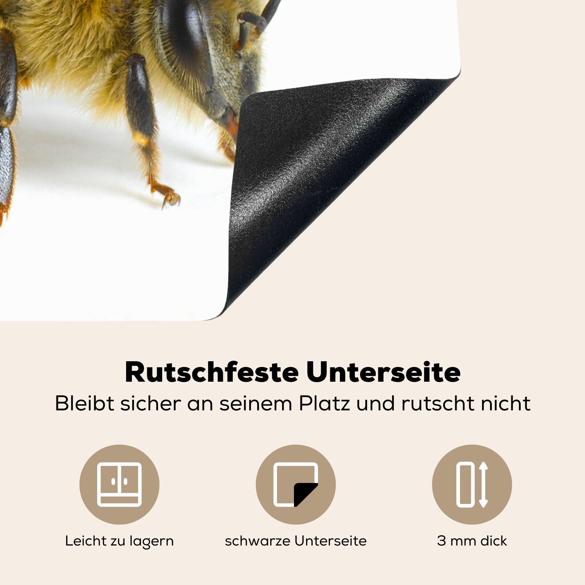 (1 die küche, Bienen Insekten Induktionsmatte Vinyl, für - Ceranfeldabdeckung Herdblende-/Abdeckplatte - tlg), MuchoWow 59x52 cm, Flügel,