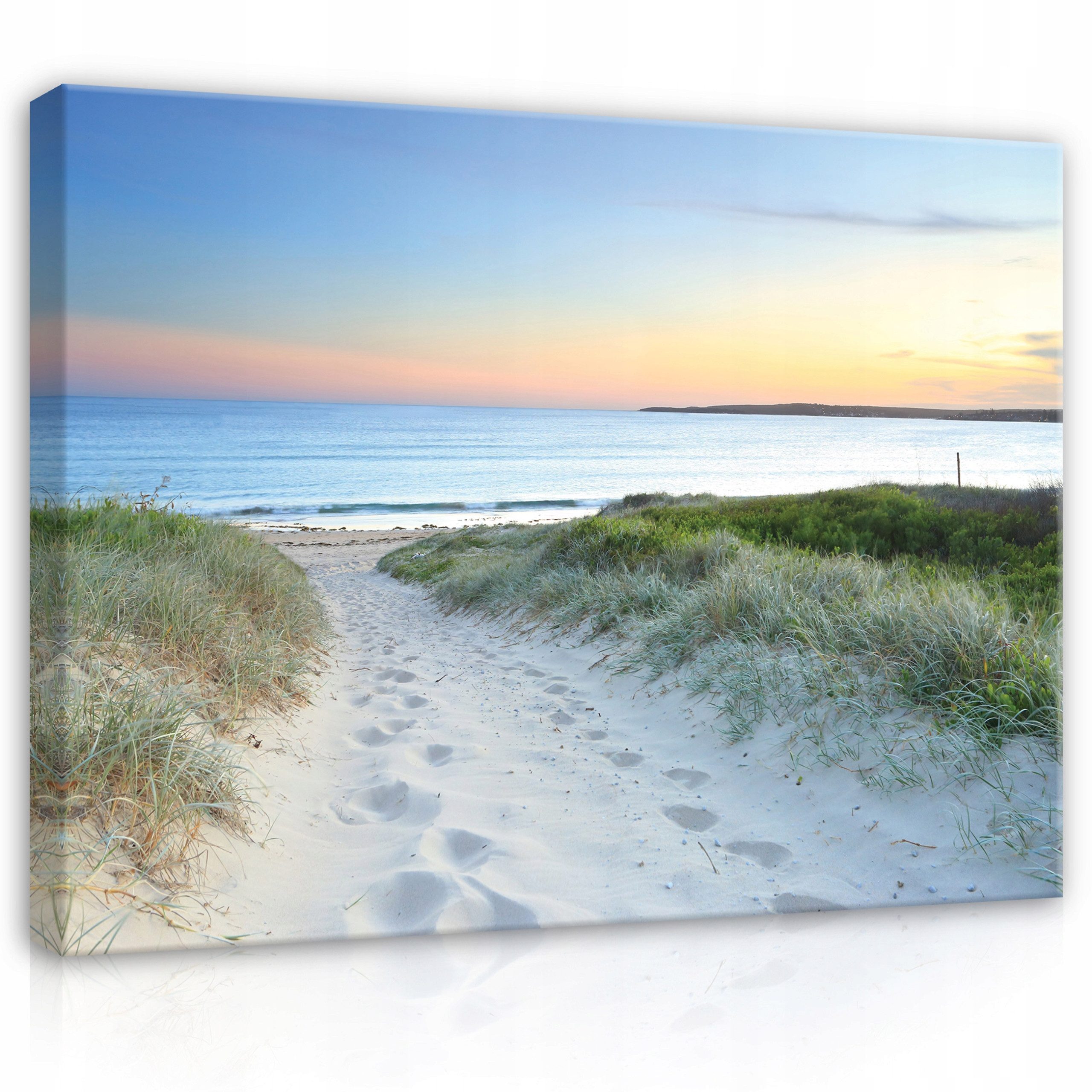 Wallarena Leinwandbild Strand Meer - Blau - Modern - Schlafzimmer, Strand, 60x40x2cm