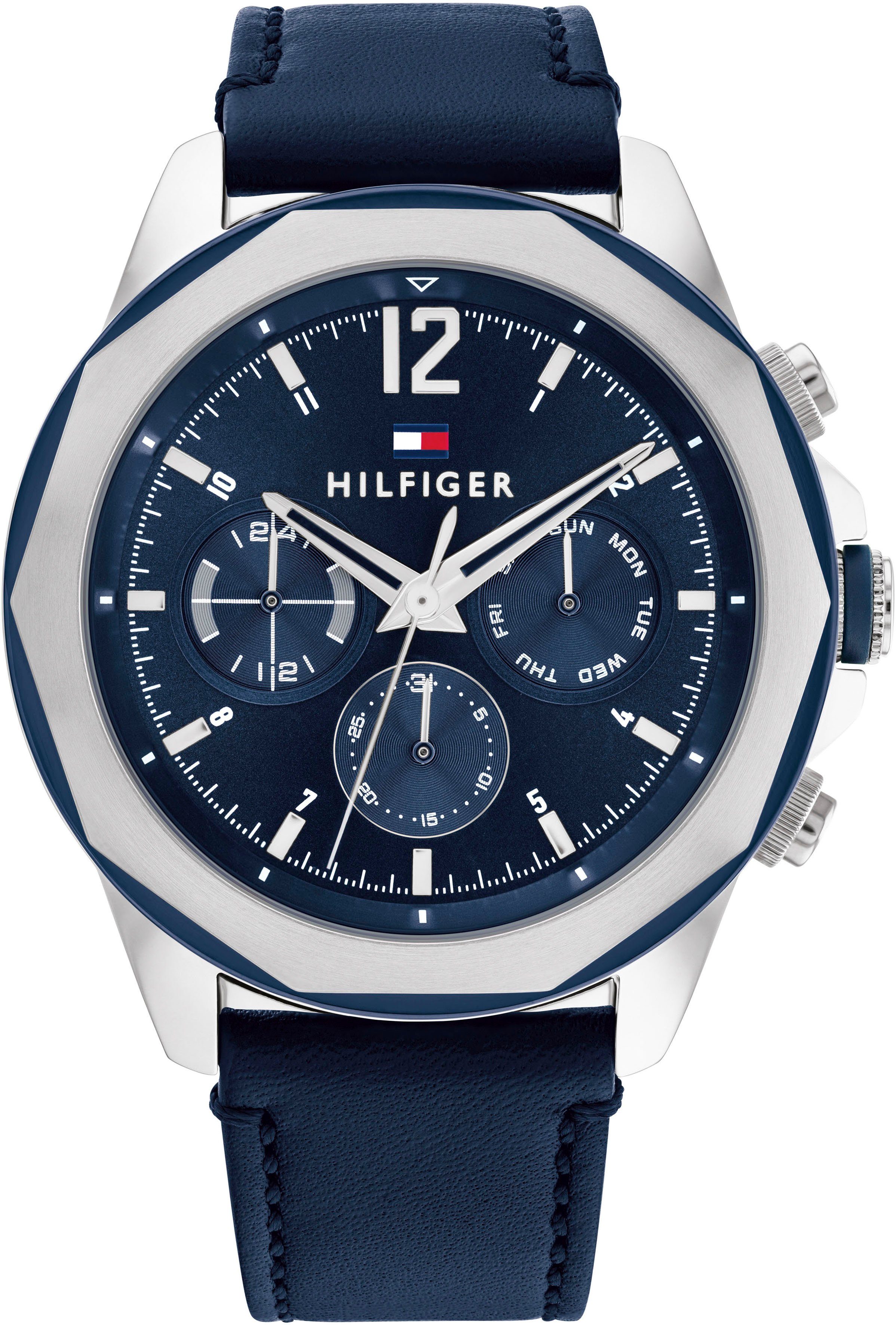 Tommy Hilfiger Multifunktionsuhr SPORT, 1792063, Quarzuhr, Armbanduhr, Herrenuhr, Datum, 12/24-Std.-Anzeige, analog