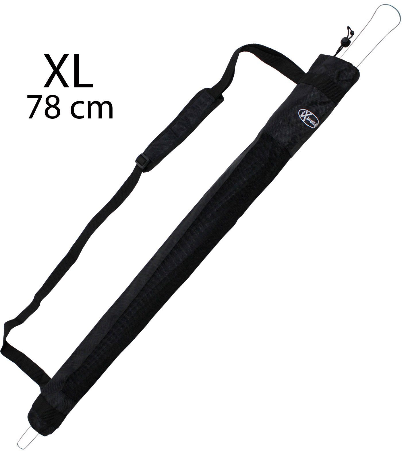 iX-brella mit für schwarz-Gr.XL Regenschirme, lange Schultergurt extra-robust Tasche Stockregenschirm