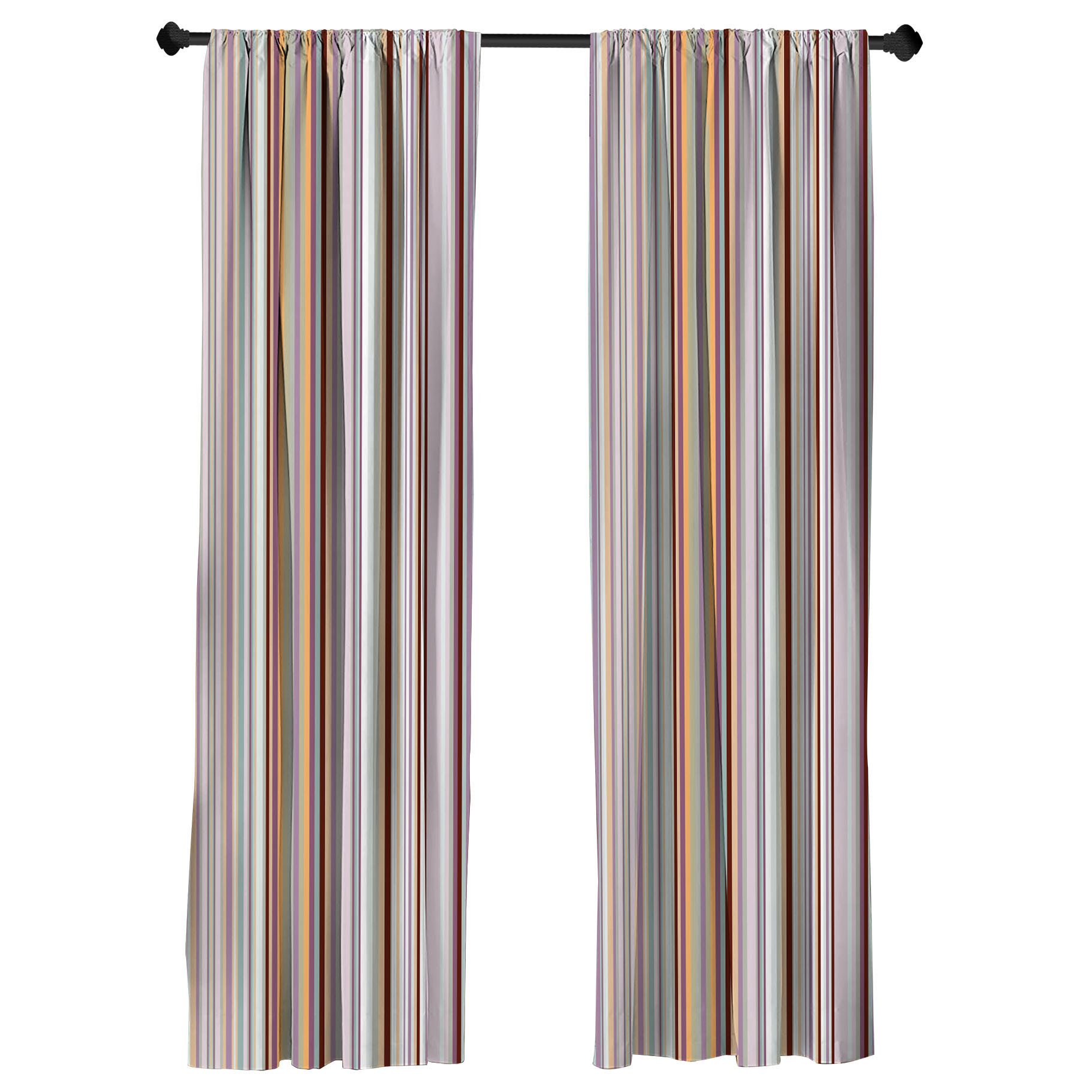 Abakuhaus Gardine Vorhang für Wohnzimmer Schlafzimmer Dekor, Microfaser, Gestreift Druck von Bunten Streifen