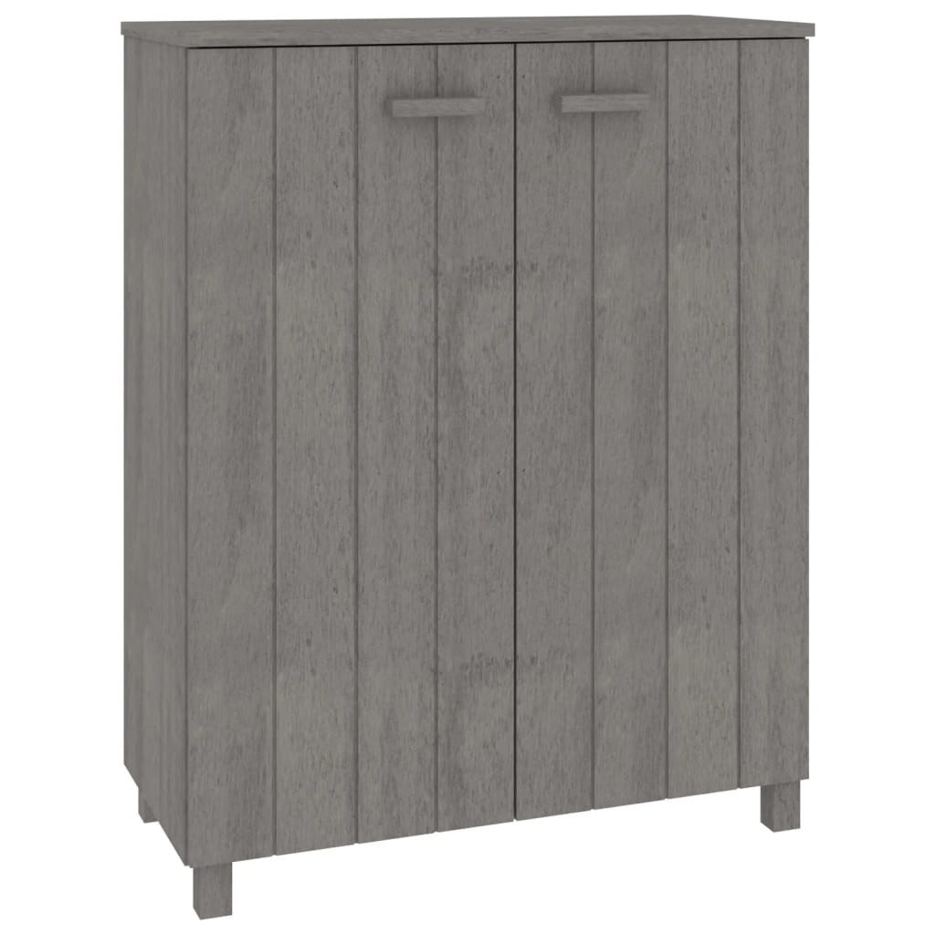 vidaXL Schuhregal Schuhschrank HAMAR Hellgrau 85x40x108 cm Massivholz Kiefer, 1-tlg.