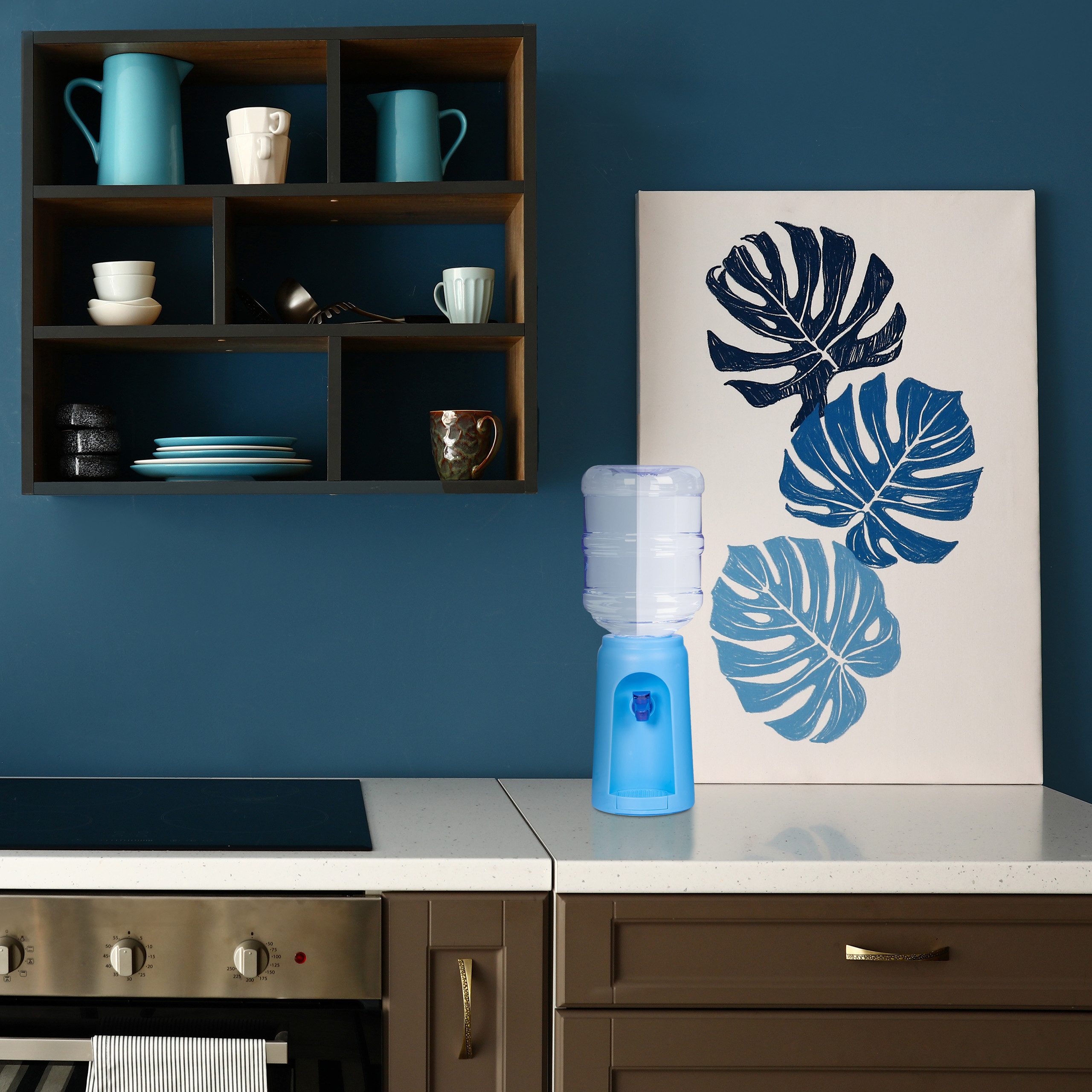 relaxdays Getränkespender Wasserspender mit Tank, blau