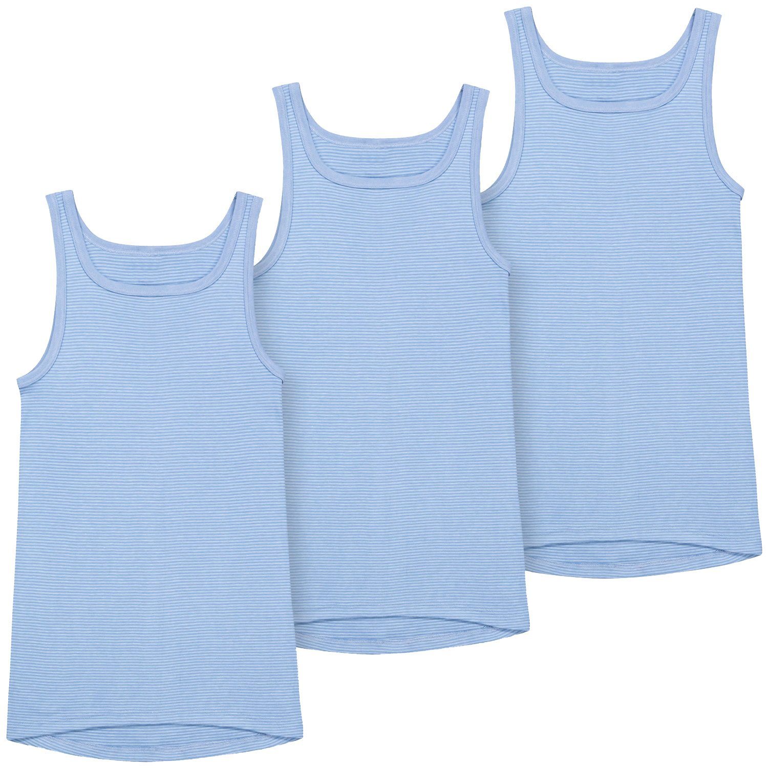 Ammann Unterhemd Jeans (Mehrpack, 3-St., 3 Stück) strapazierfähig und pflegeleicht im 3er Pack hellblau