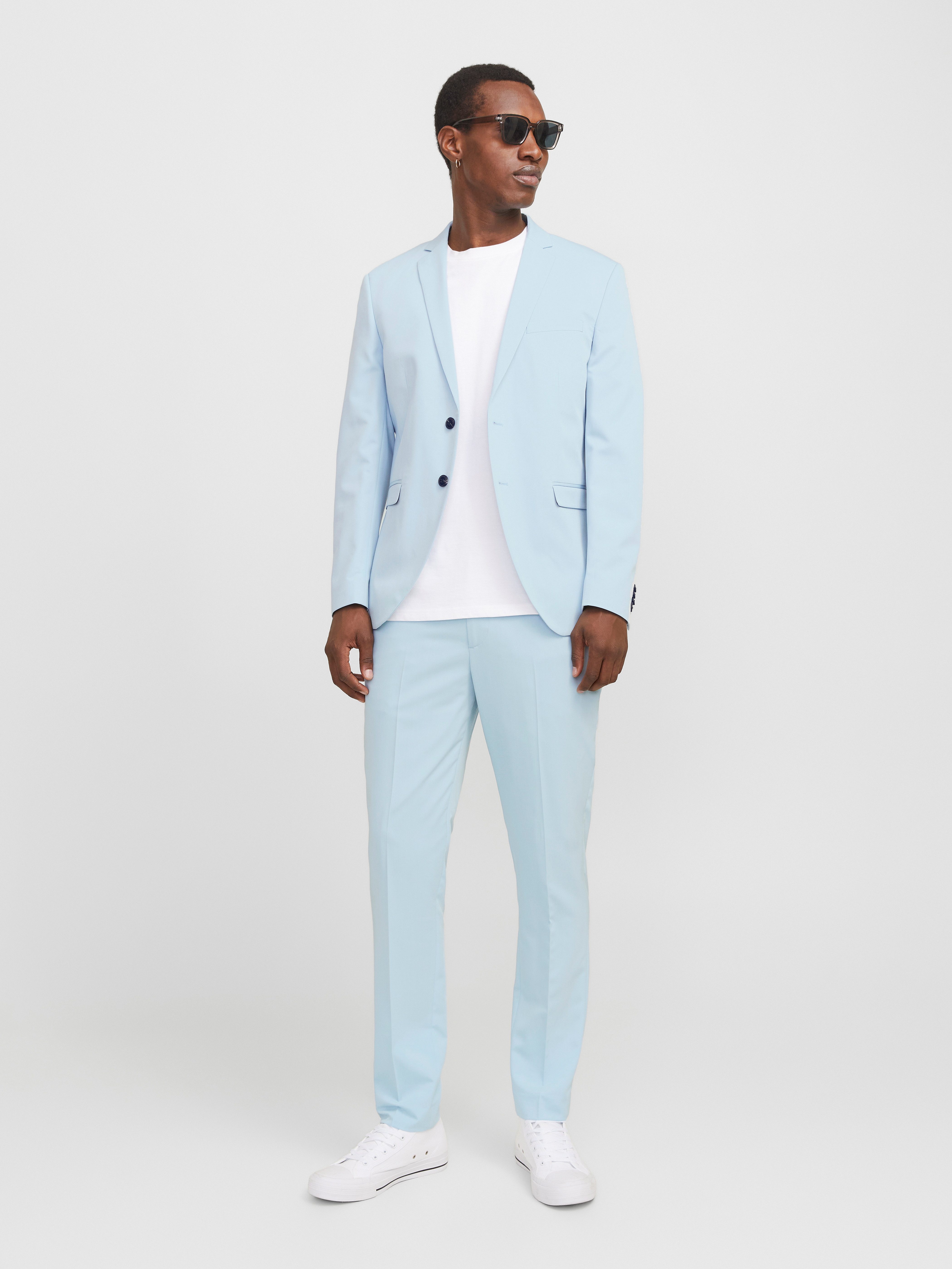 Jack & Jones Anzug JPRFRANCO Extra schmal, pflegeleicht, stilvoll mit fallendem Revers Materialmix, slim fit