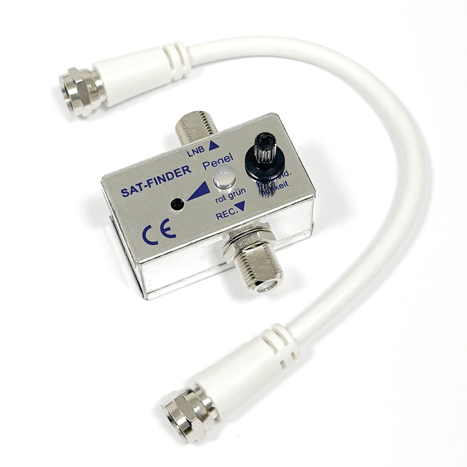 HB-DIGITAL Satfinder Satfinder mit LED und Signalton, Einfach per Anschlusskabel zwischen LNB und Receiver geschaltet.