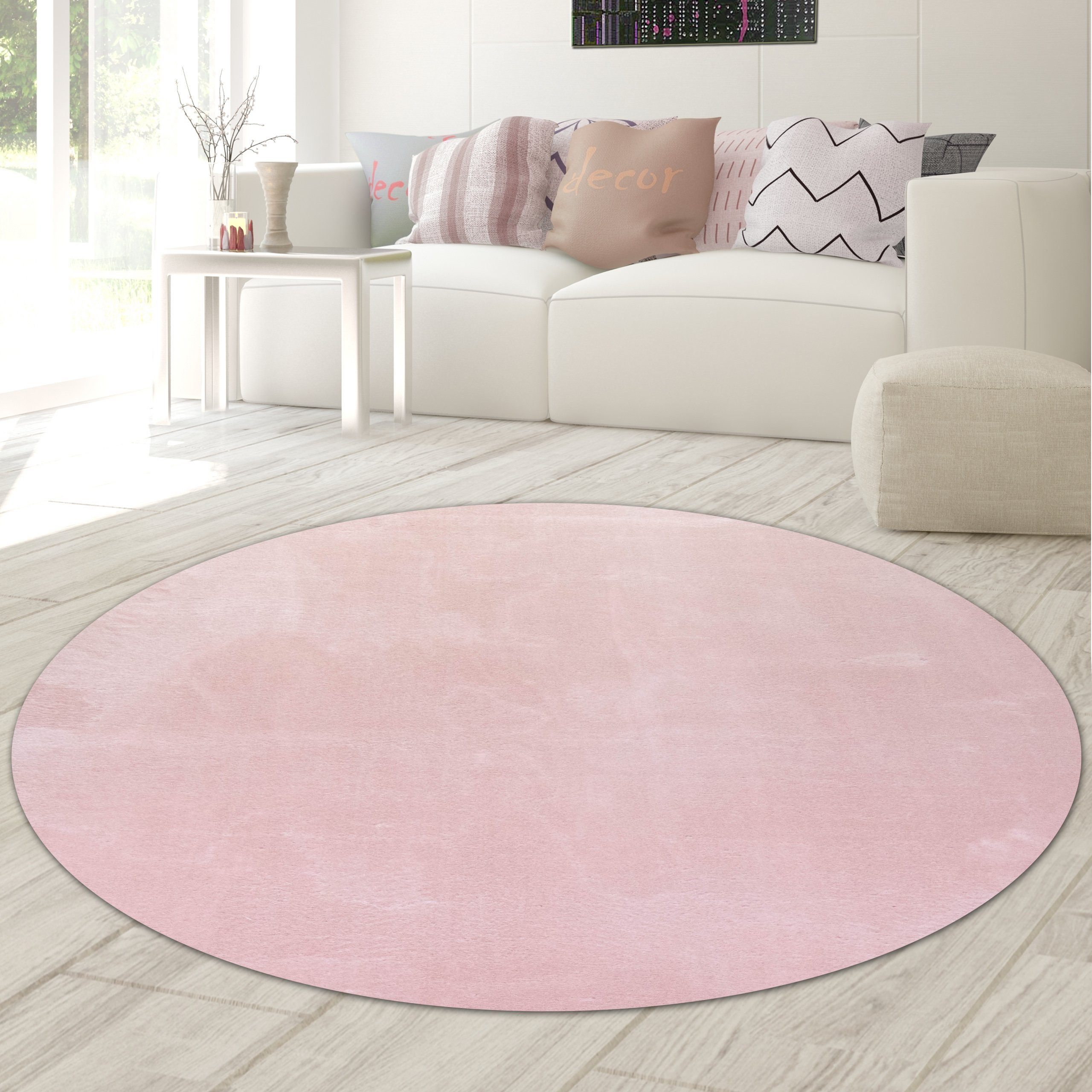 Hochflor-Teppich Shaggy Teppich weicher Wohnzimmer Hochflor Badezimmer waschbar rosa, Teppich-Traum, Bad Set, Höhe: 18 mm