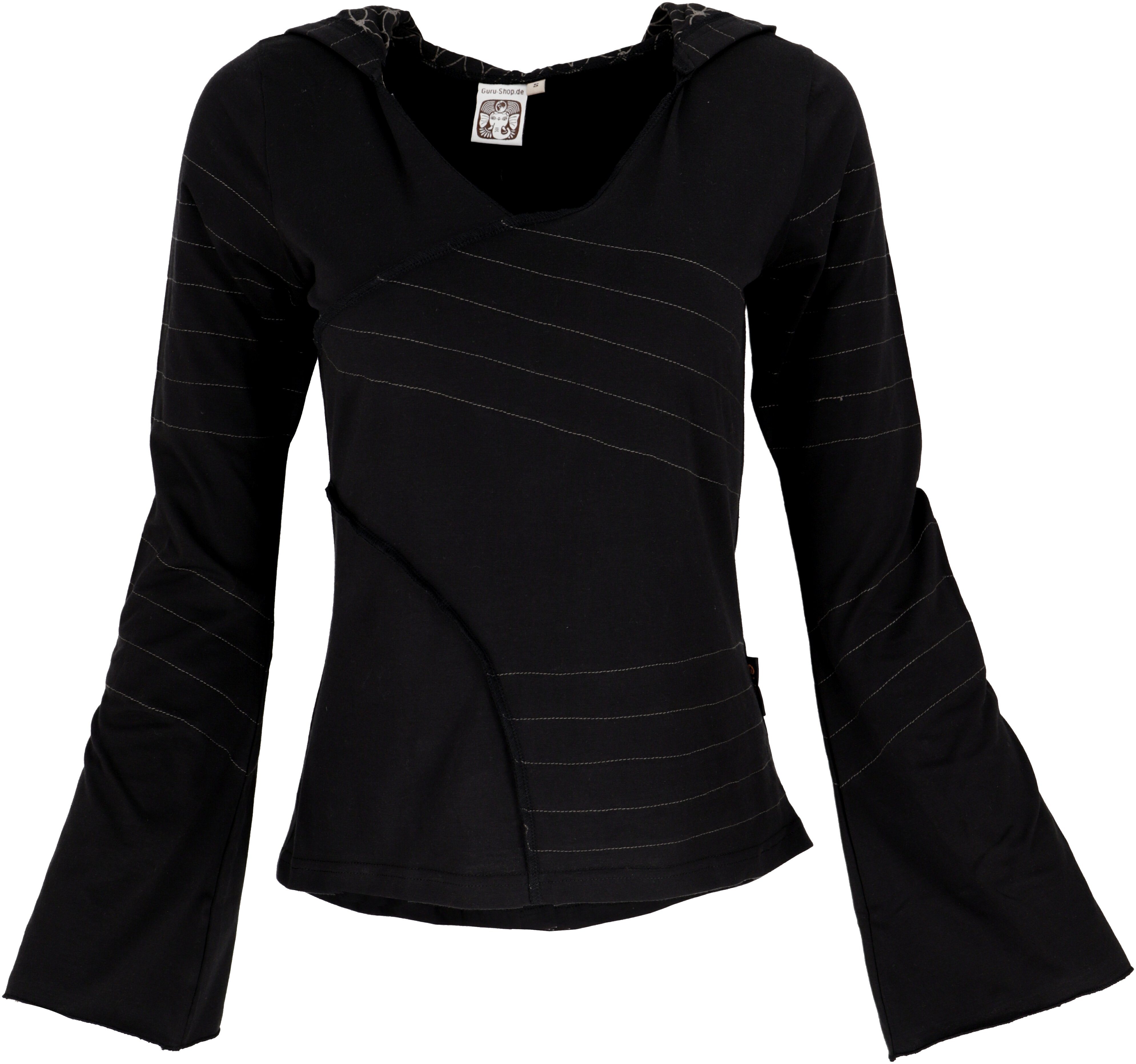 Pixi Guru-Shop Hoody, schwarz alternative Longsleeve Elfen Langarmshirt, Shirt,.. Bekleidung