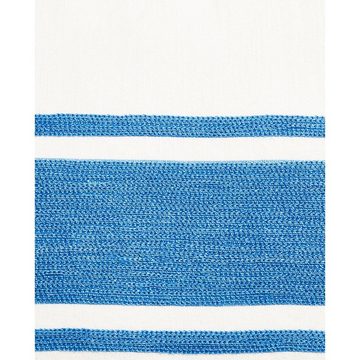 Kissenhülle LEXINGTON Kissen Embroidery Center Striped Linen-Cotton White-Blue (40, Lexington